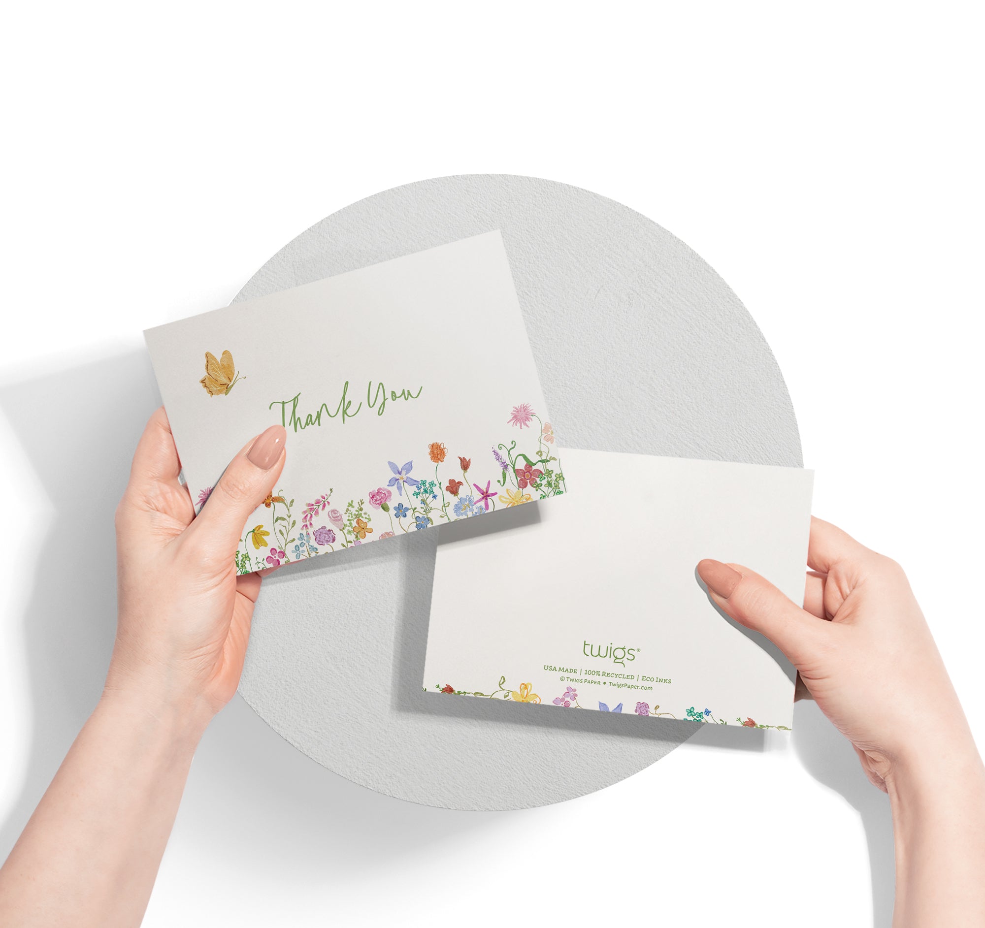 Quirky Floral Thank You Greeting Card Set