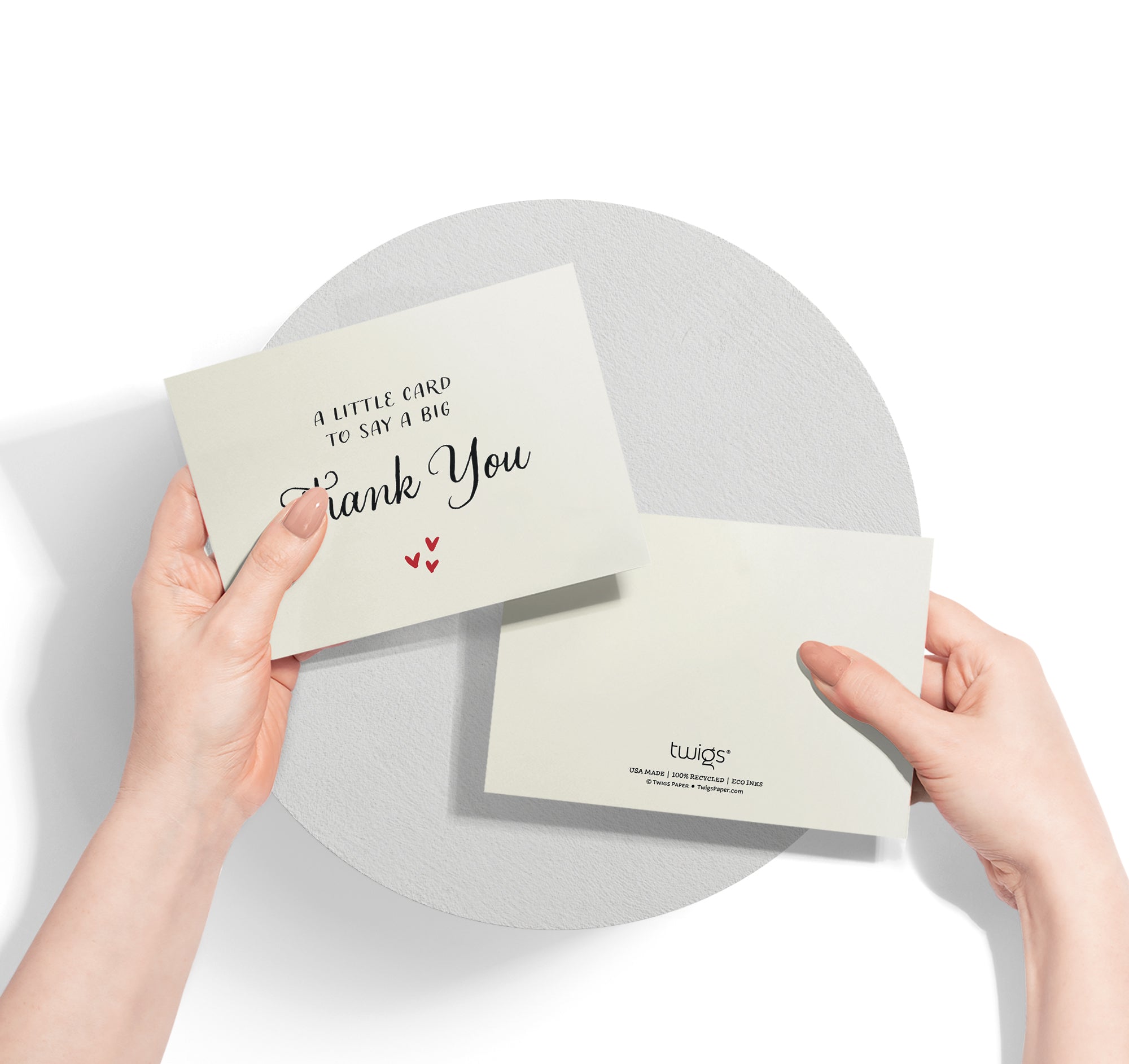A Little Card to Say a Big Thank You Cards, set of 12 with envelopes, Twigs Paper - view 3