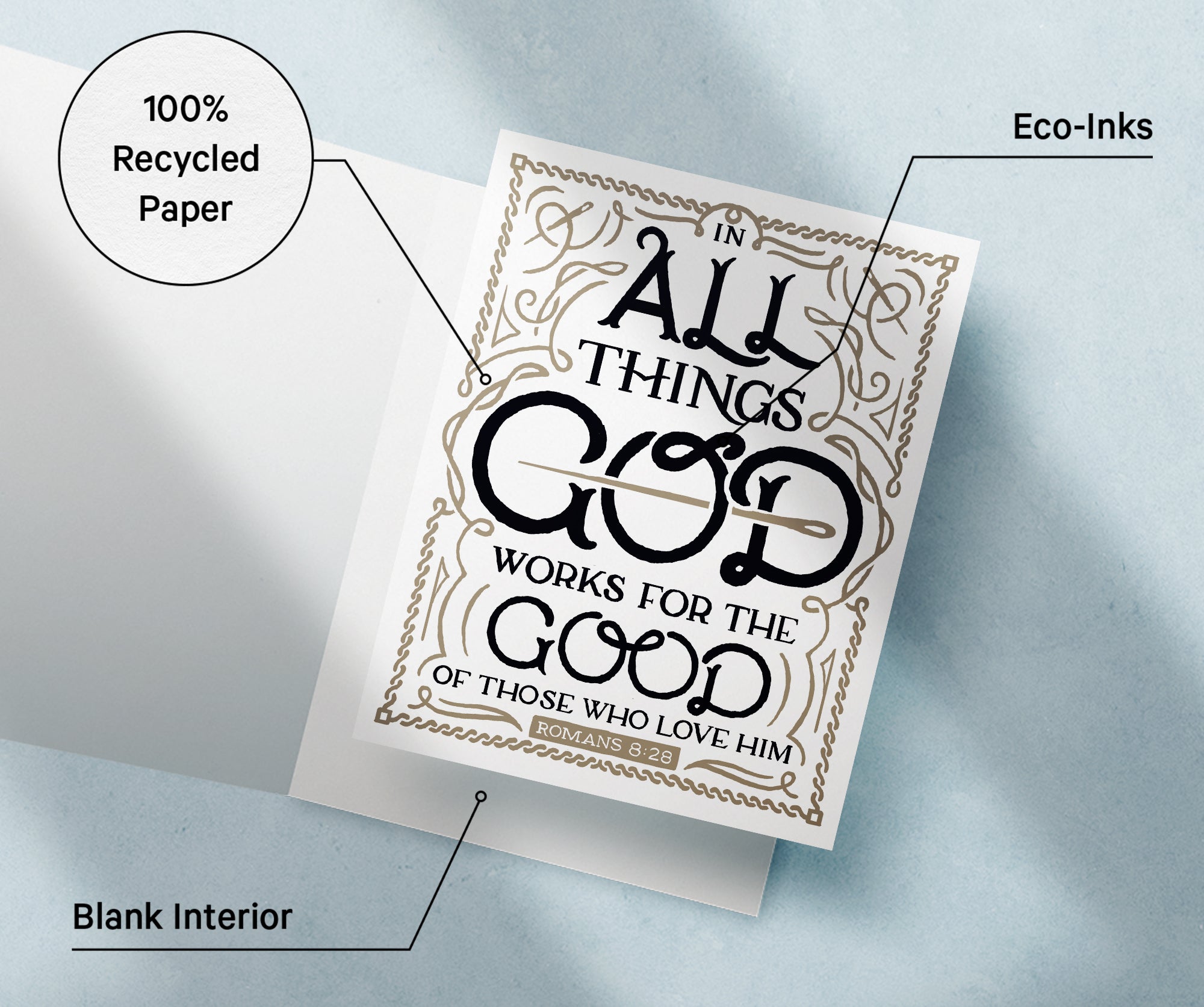 Scripture Encouragement Christian Greeting Cards with Envelopes - Set of 12