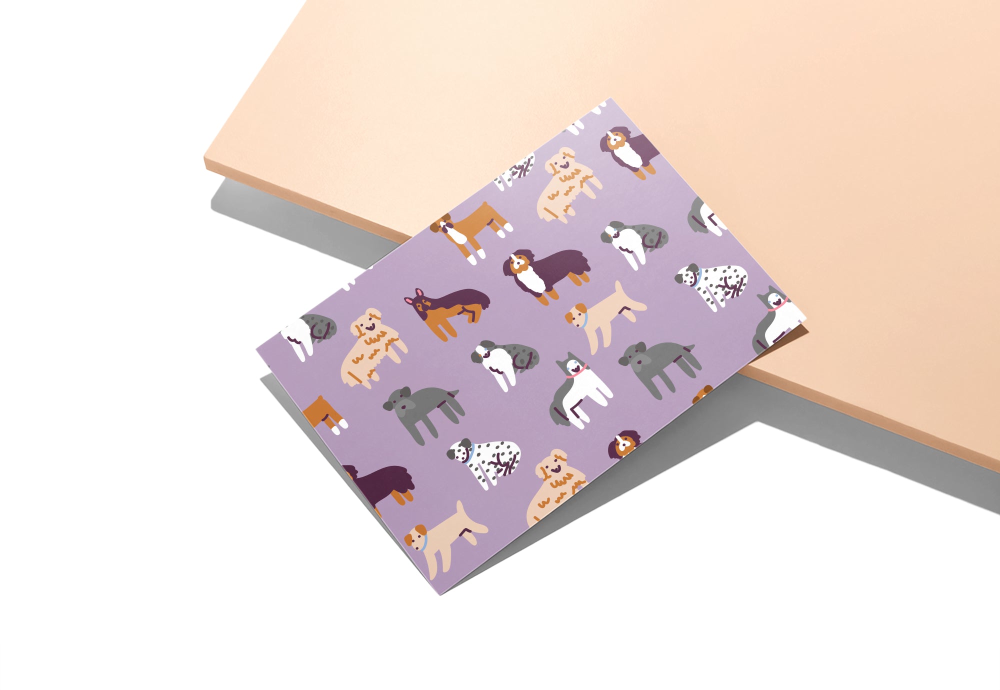 Paw Prints Dog Greeting Card Set with Envelopes (12 Cards)