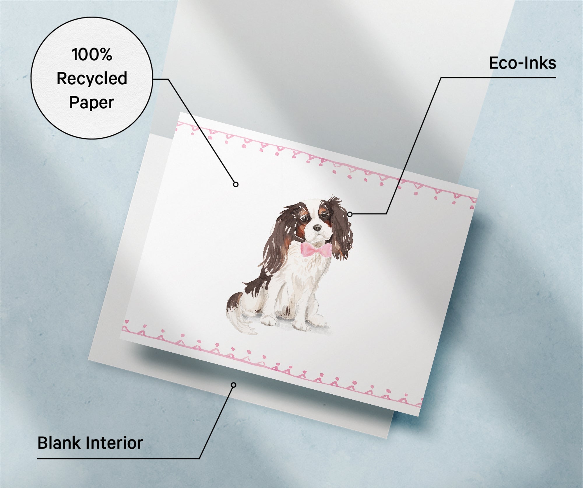 Cavalier King Charles Spaniel Greeting Cards with Envelopes - Set of 12