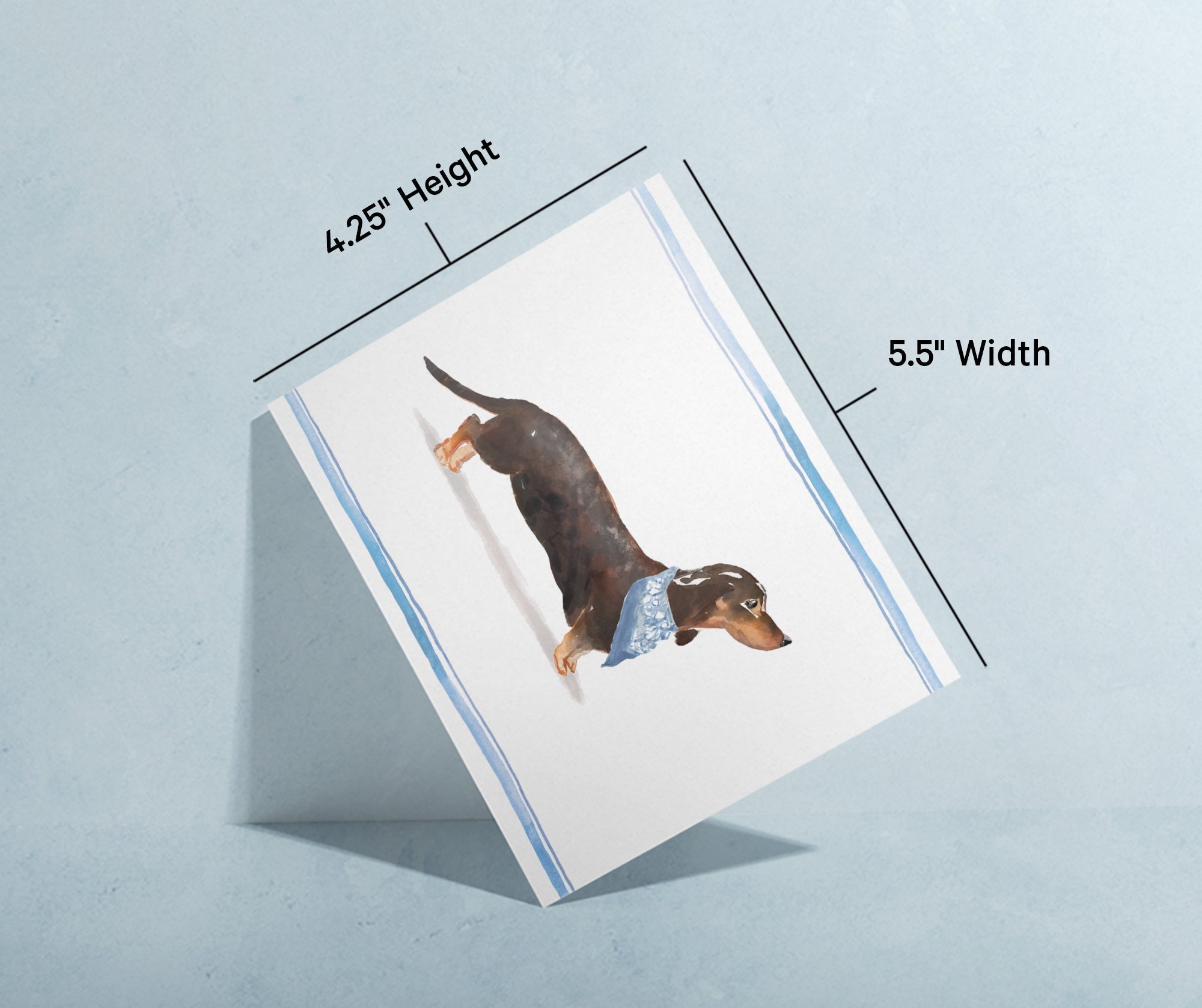 Dachshund Watercolor Dog Greeting Cards with Envelopes - Set of 12