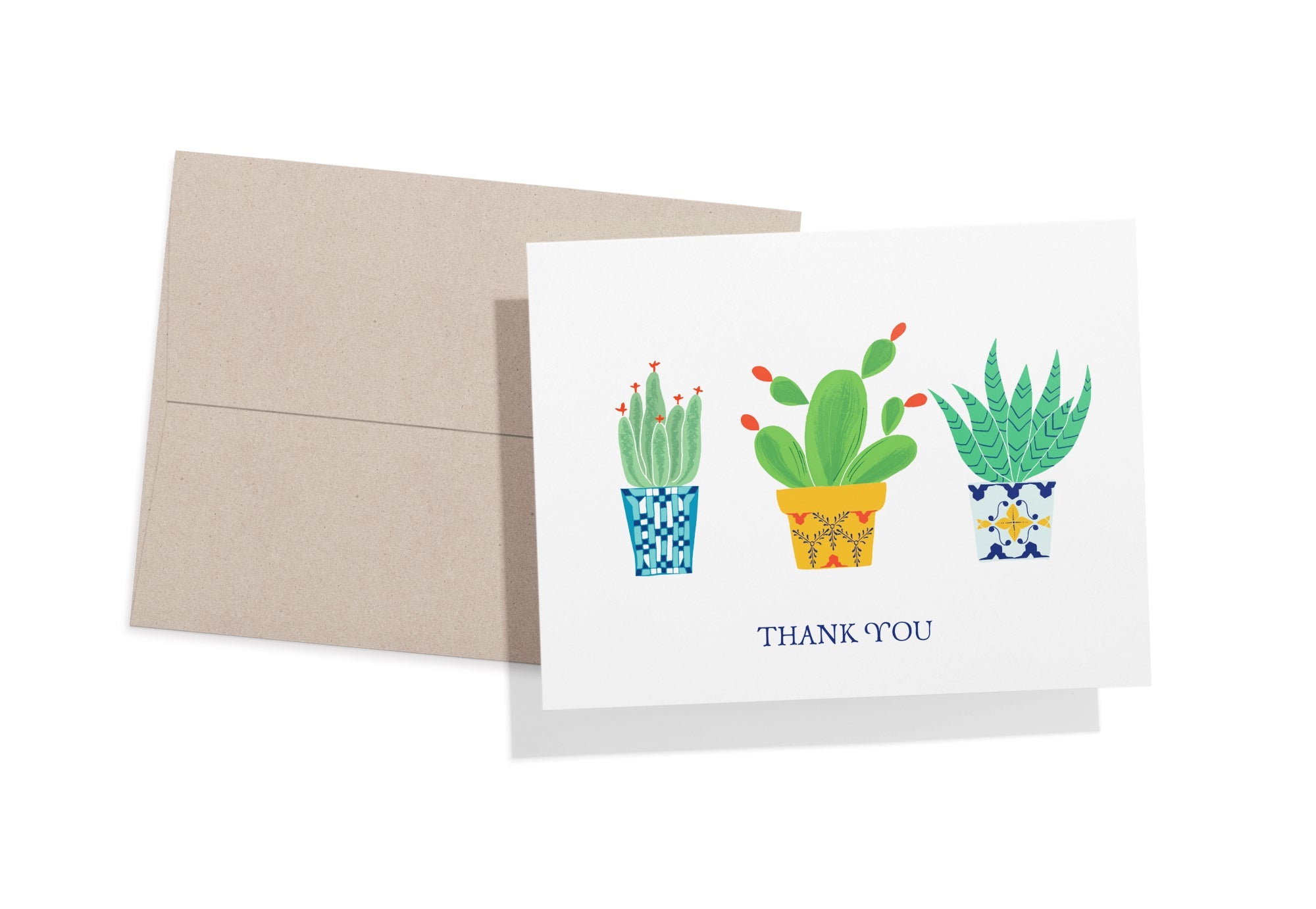 Desert Blooms Succulent Thank You Cards with Envelopes - Set of 12