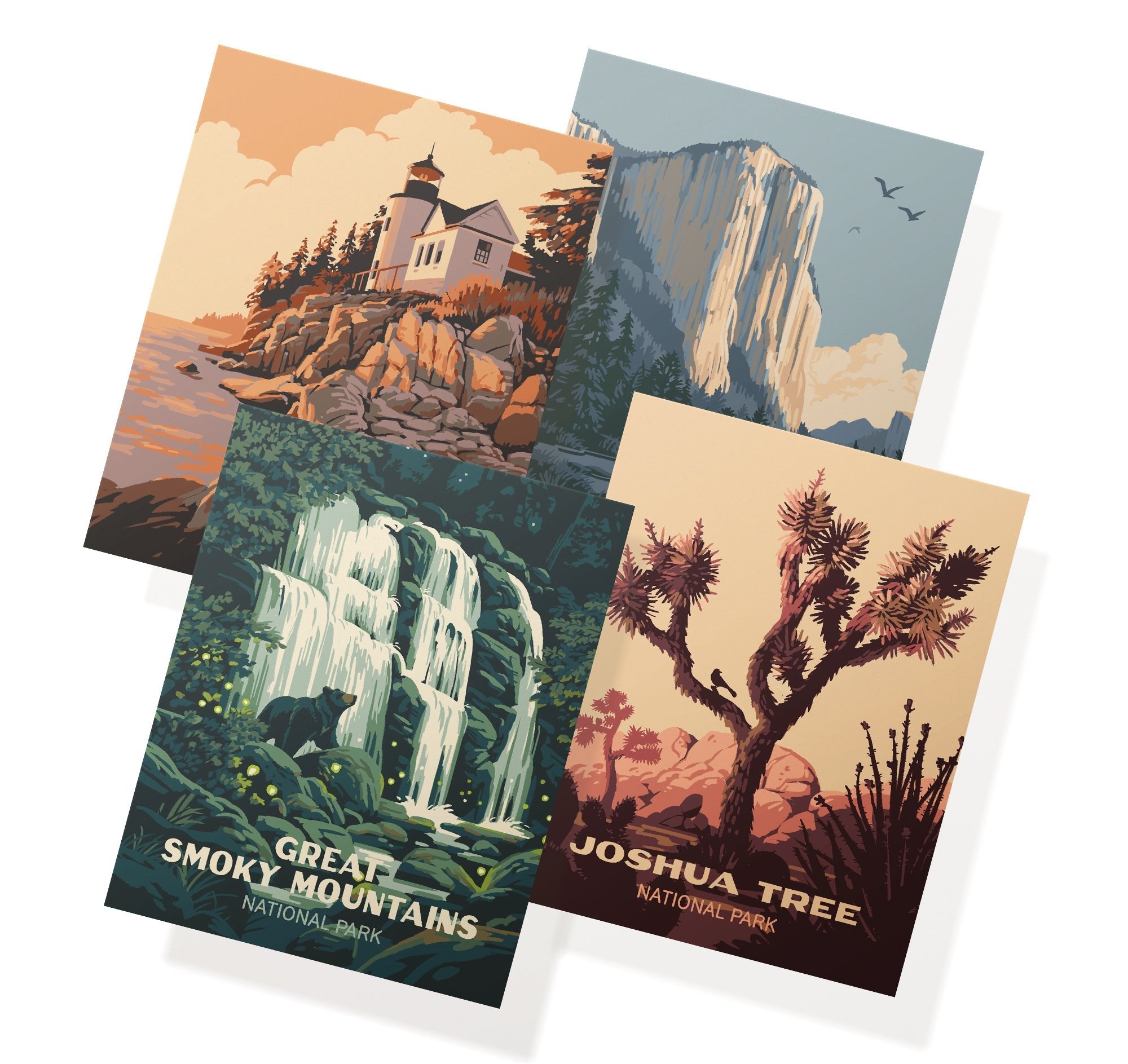 Explore America Vintage National Park Cards with Envelopes - Set of 12
