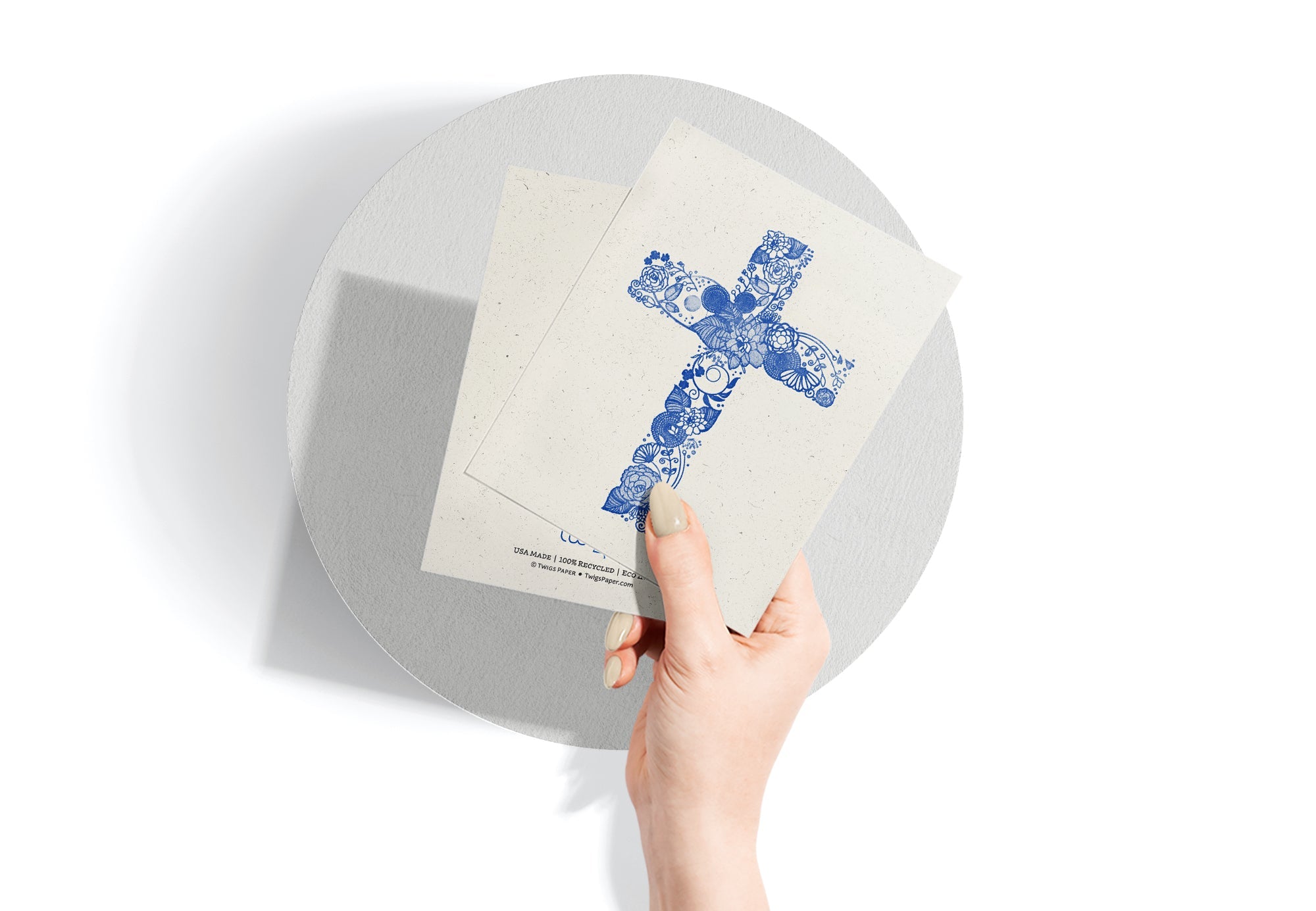 Faithful Blooms Christian Cross Note Cards with Envelopes - Set of 12