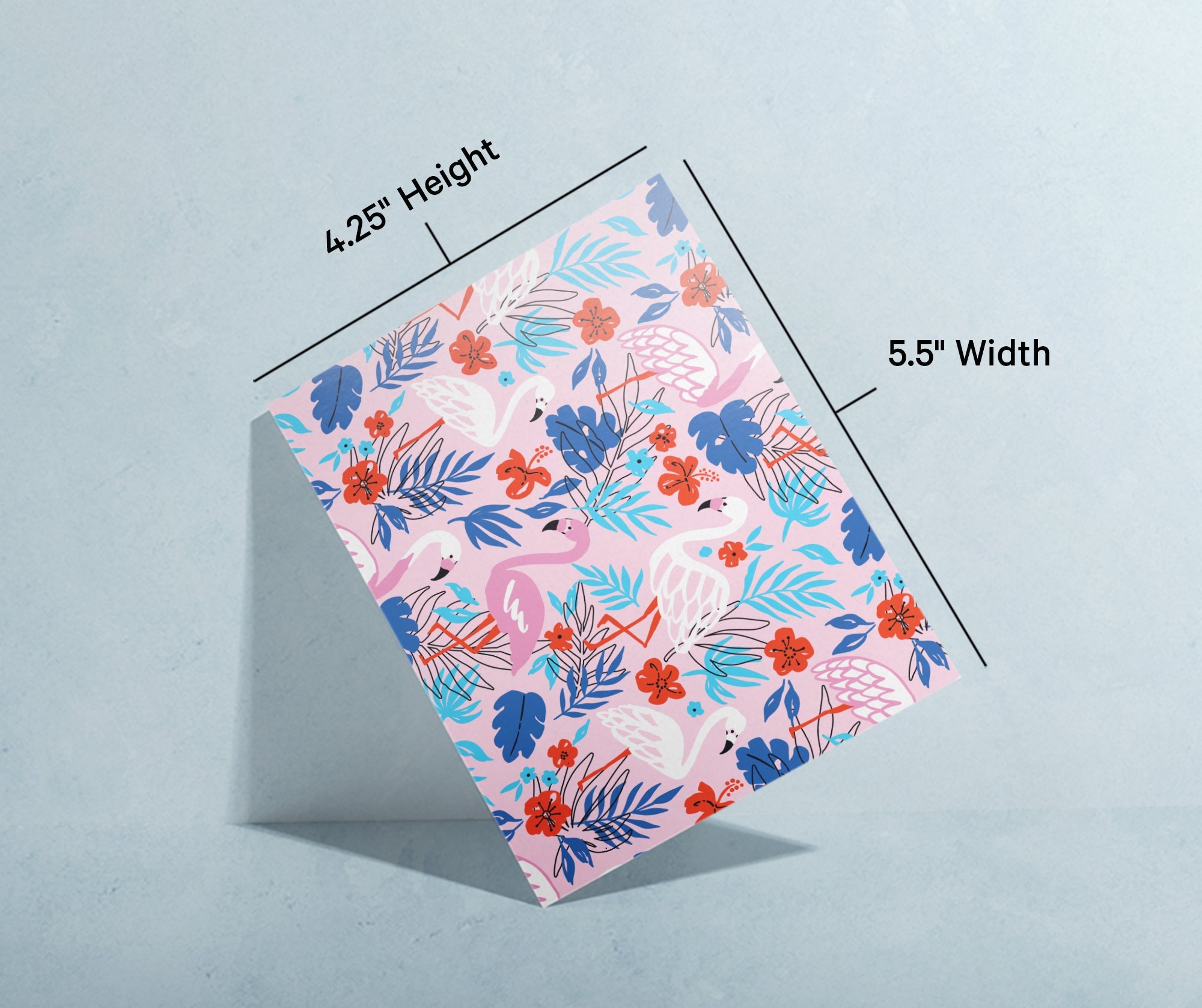 Flamingo Flair Tropical Greeting Cards with Envelopes - Set of 12