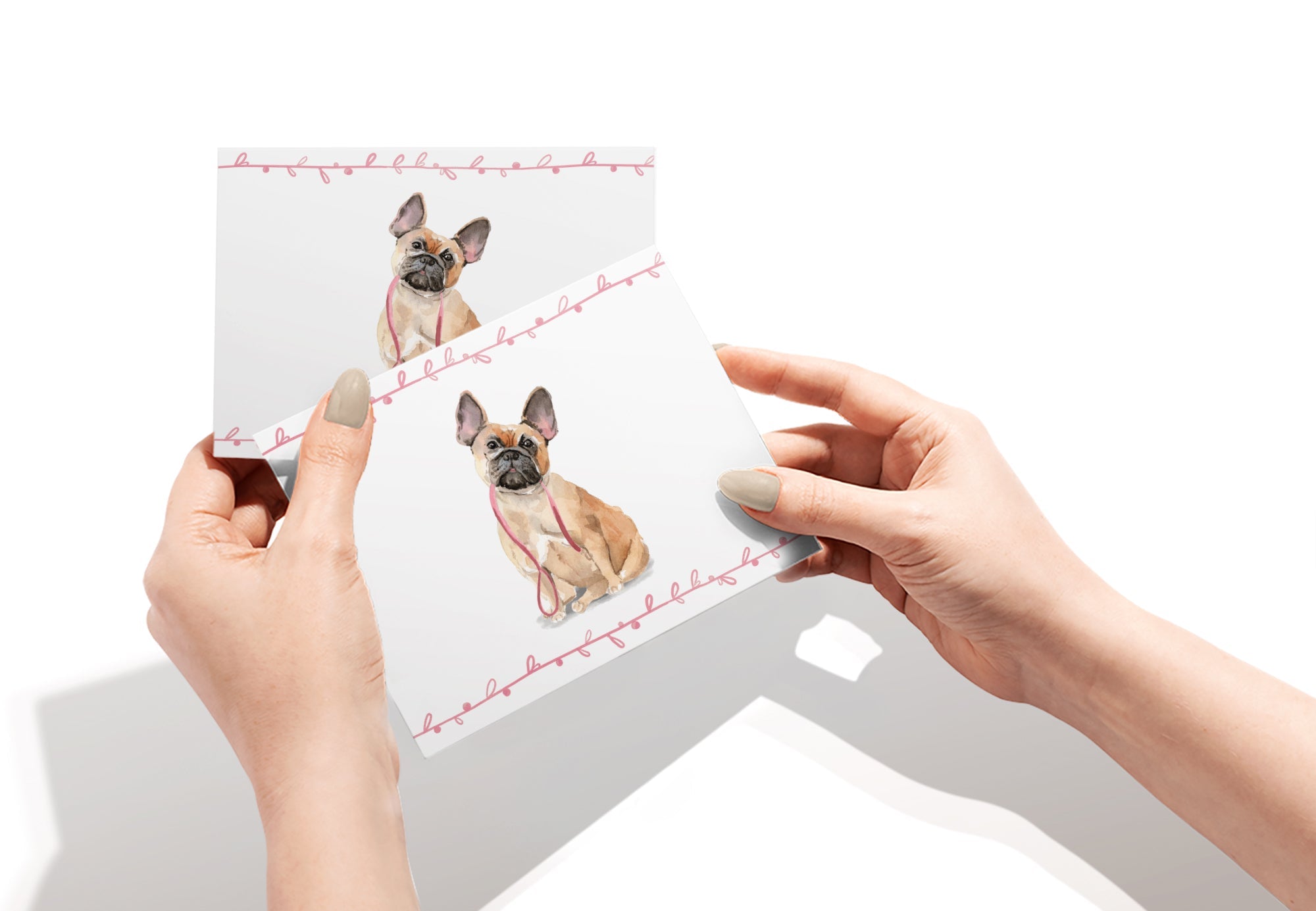 French Bulldog Watercolor Dog Greeting Cards with Envelopes - Set of 12