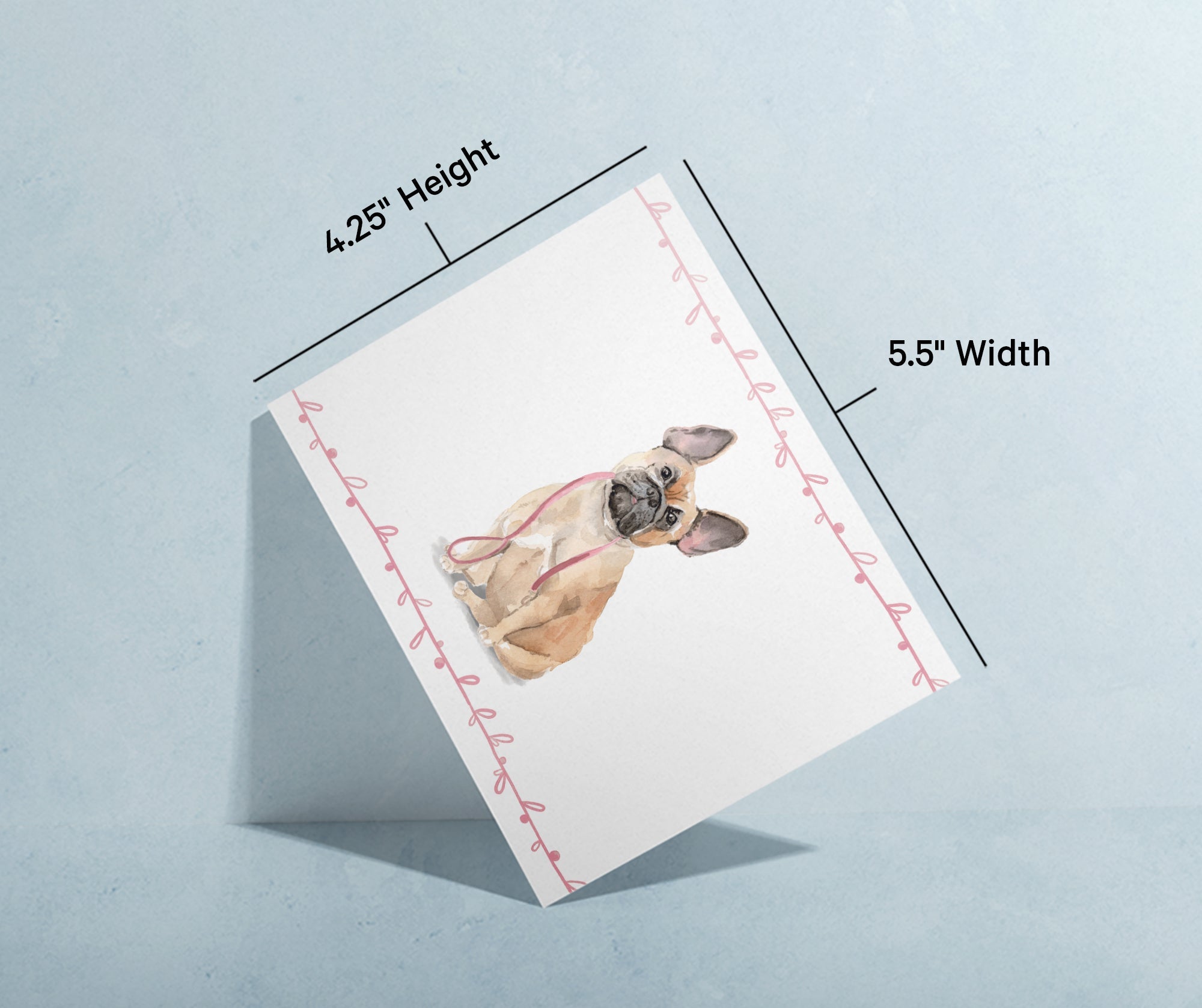 French Bulldog Watercolor Dog Greeting Cards with Envelopes - Set of 12