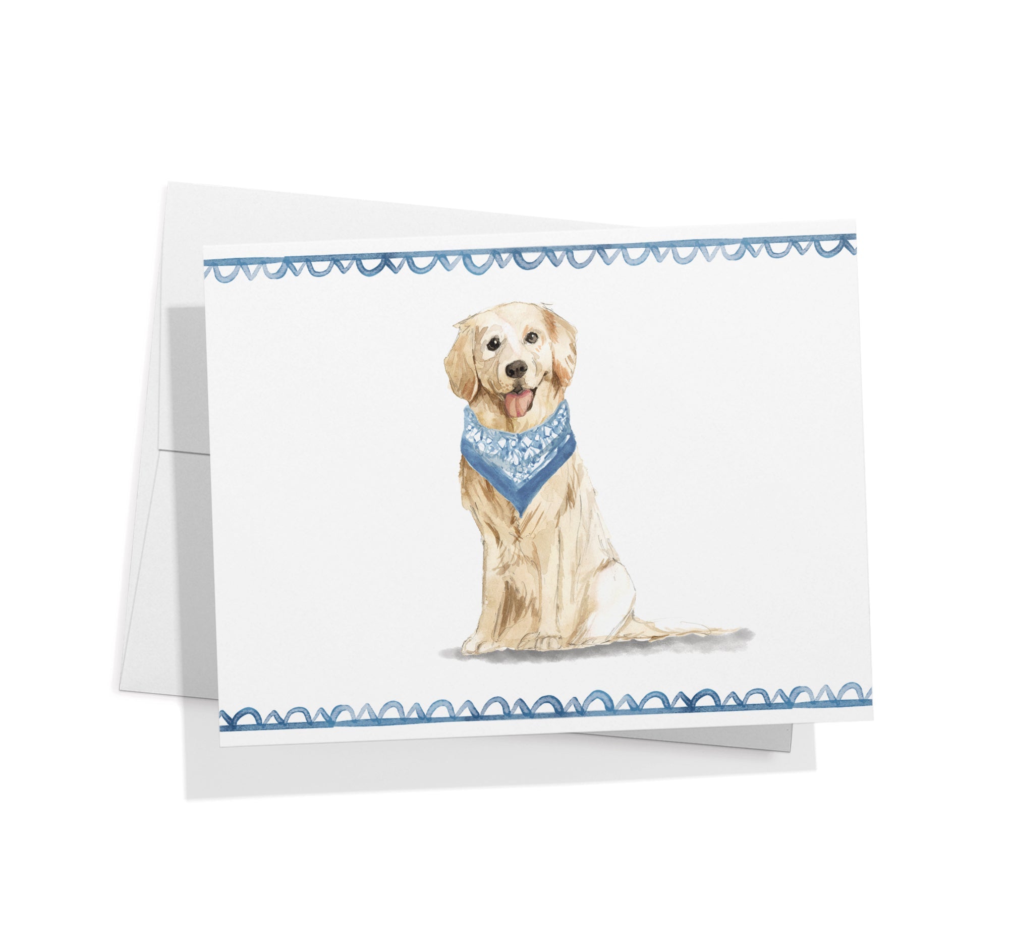 Golden Retriever Watercolor Dog Greeting Cards with Envelopes - Set of 12