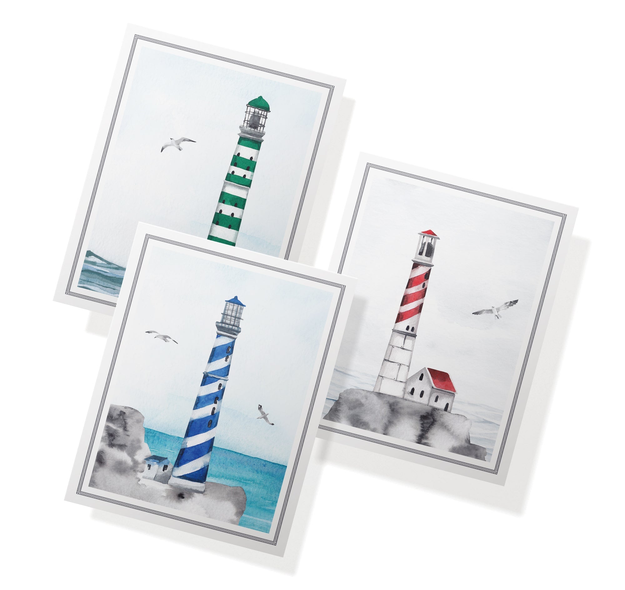 Guiding Lights Lighthouse Sympathy Cards with Envelopes - Set of 12