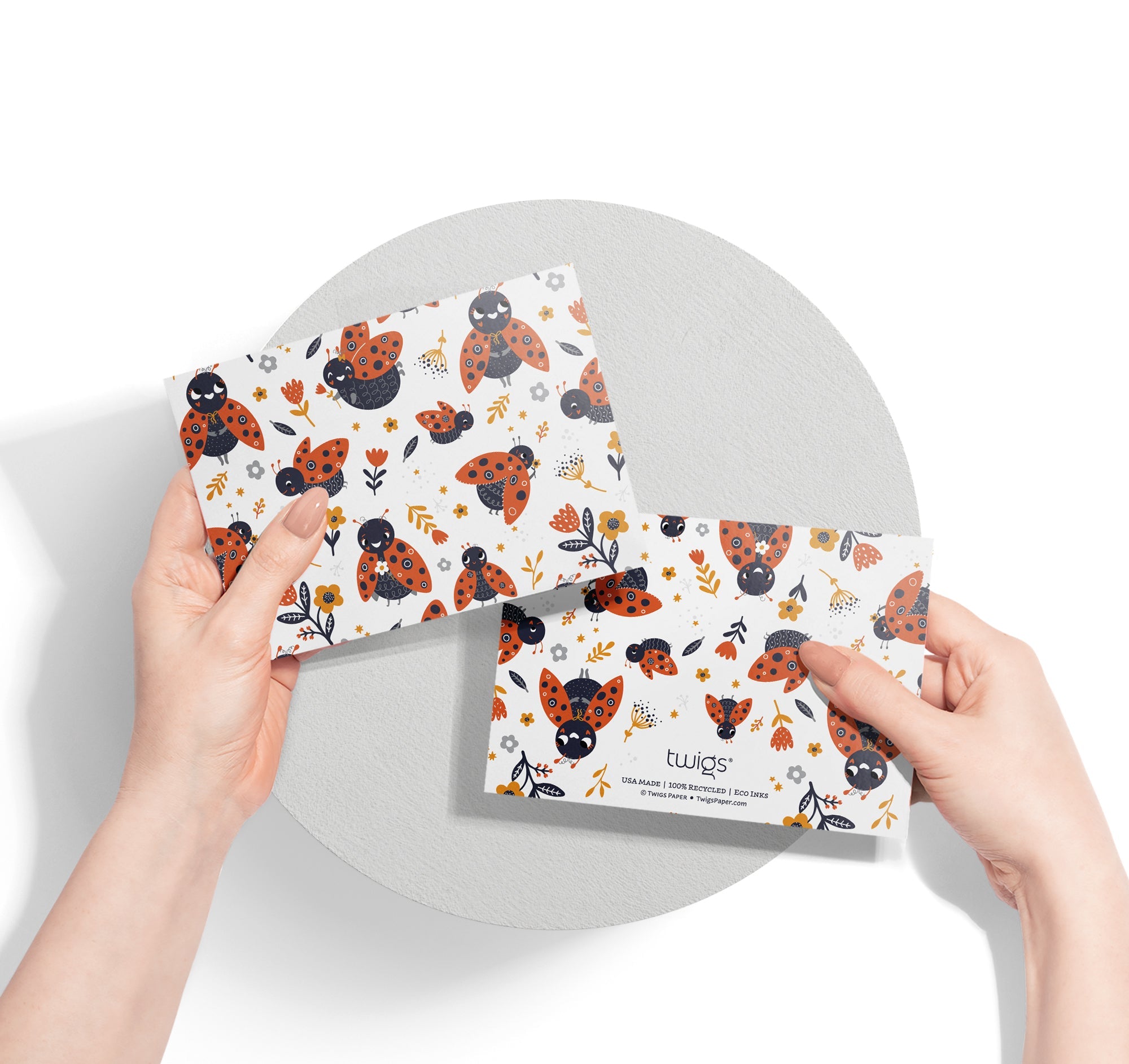 Little Ladybugs Greeting Cards with Envelopes - Set of 12