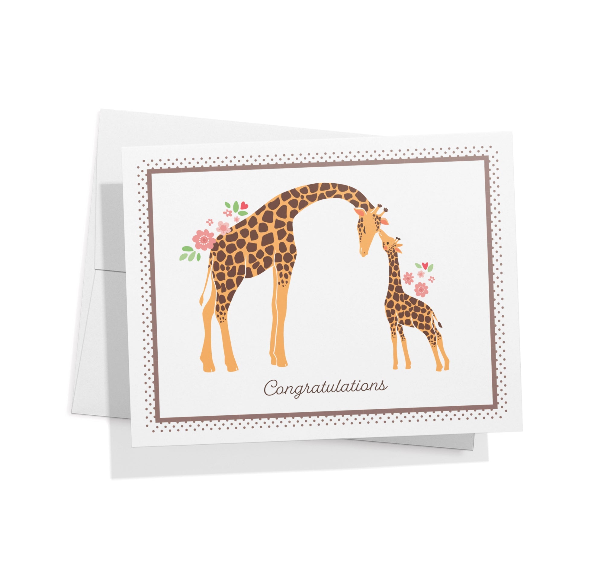 Mother & Baby Animal Congratulations Cards with Envelopes - Set of 12