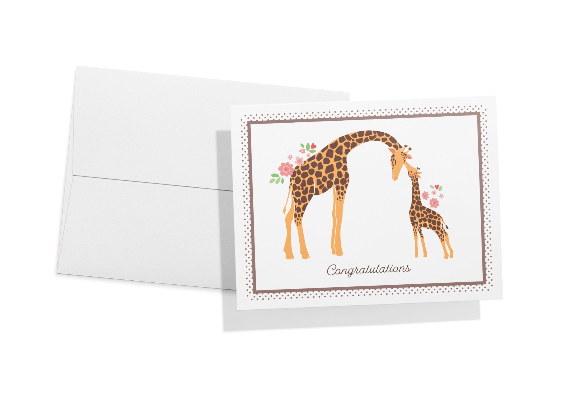 Mother & Baby Animal Congratulations Cards with Envelopes - Set of 12