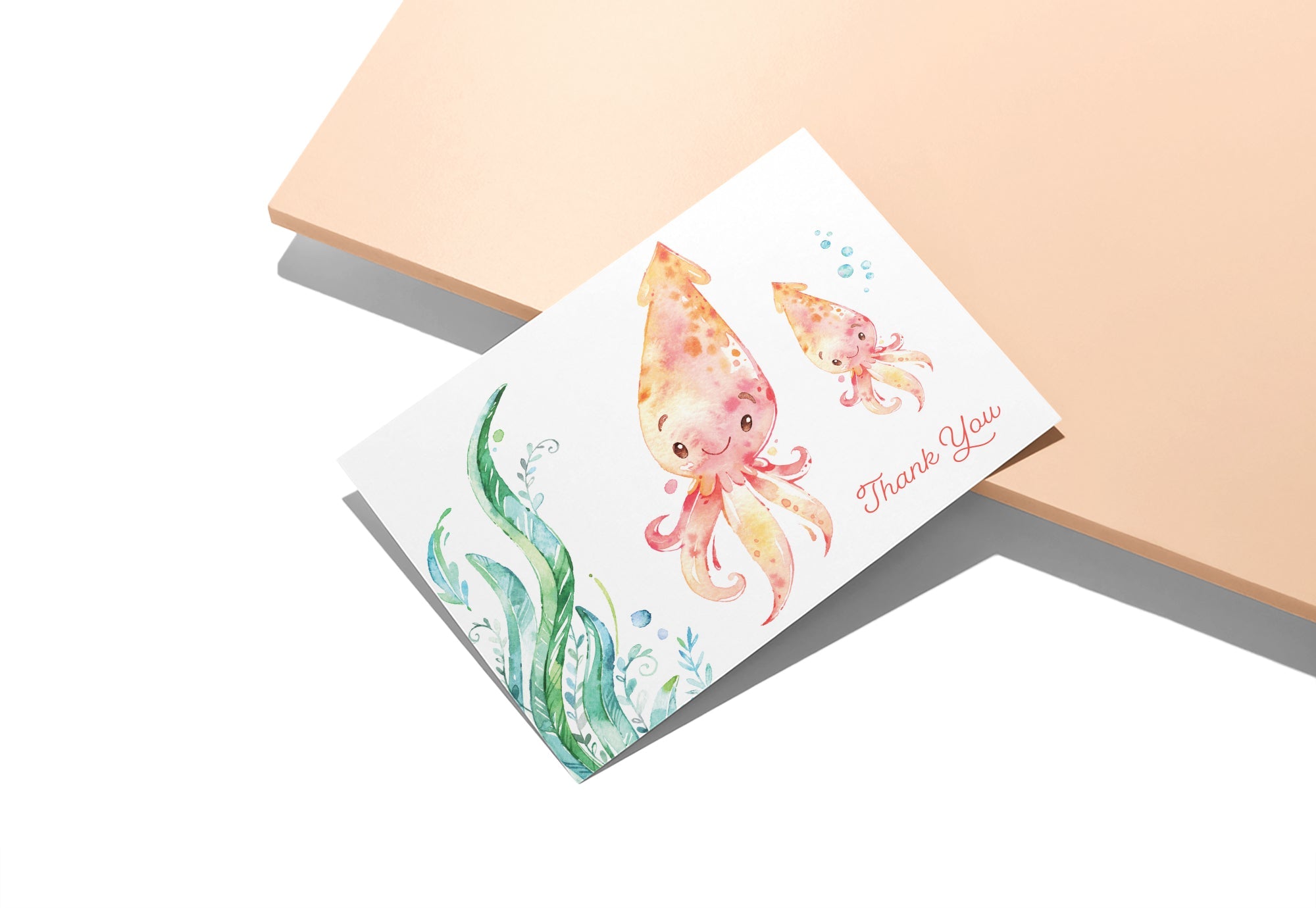 Ocean Tidings Sea Life Thank You Cards with Envelopes - Set of 12