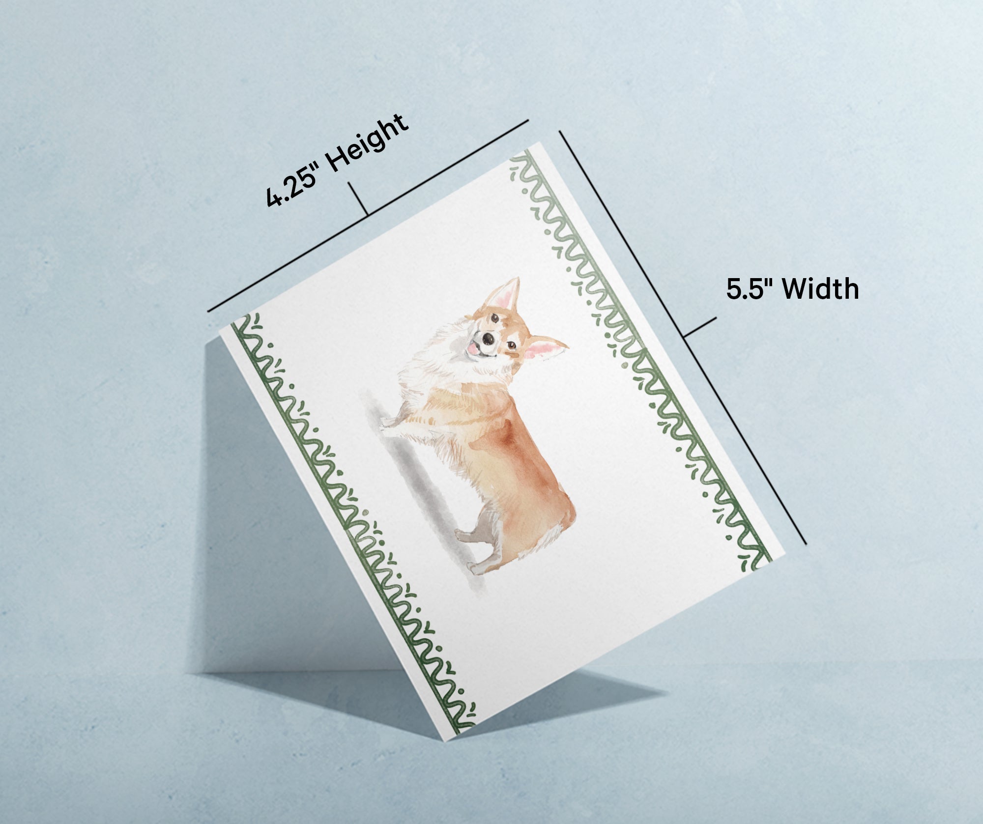 Pembroke Welsh Corgi Watercolor Dog Greeting Cards with Envelopes - Set of 12