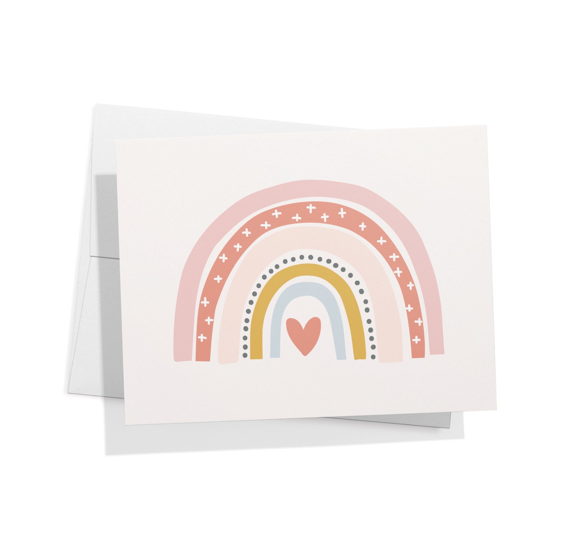 Rainbow Wishes Baby Shower Cards with Envelopes - Set of 12