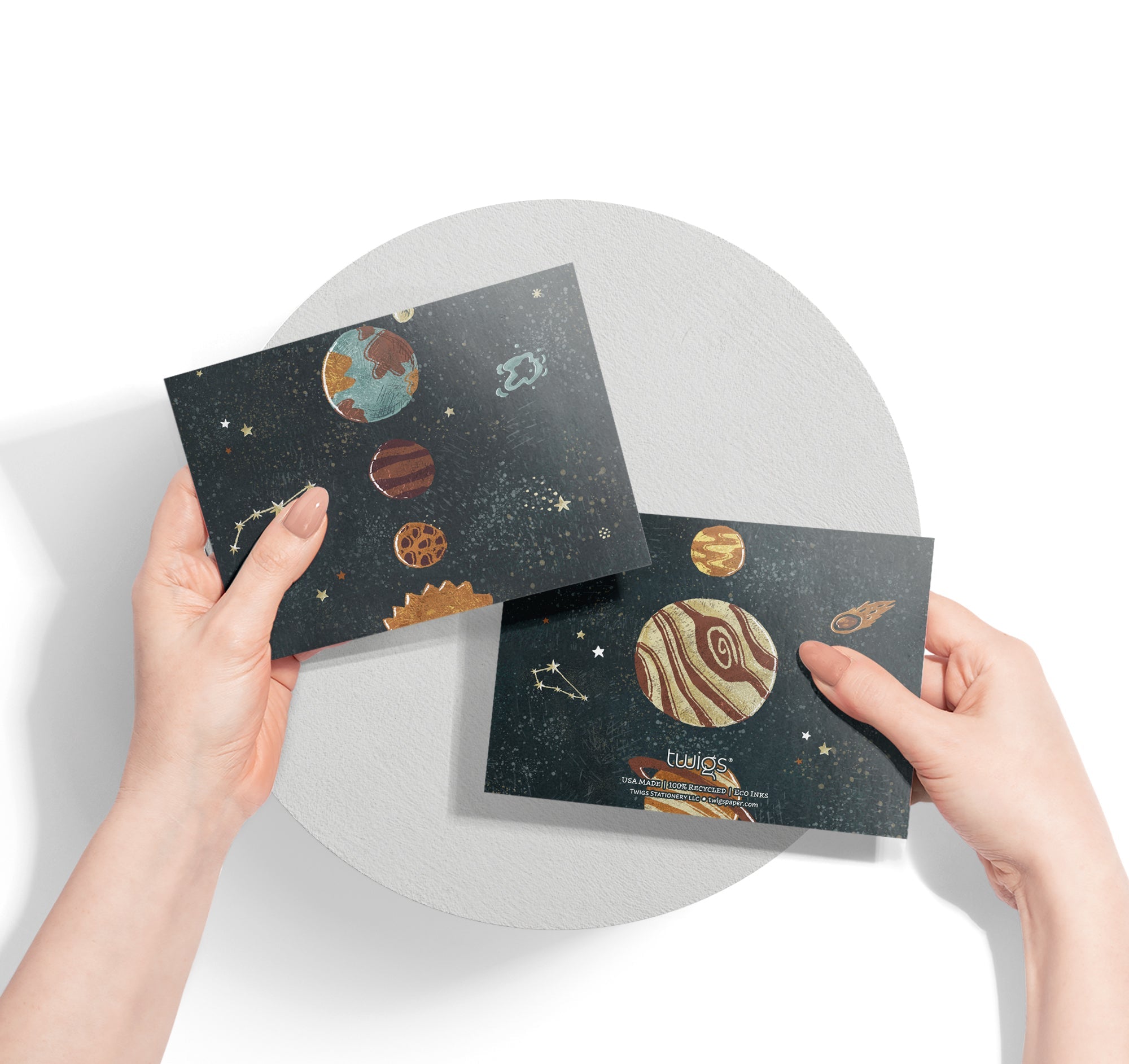 Space Odyssey Outer Space Greeting Cards for Kids with Envelopes - Set of 12