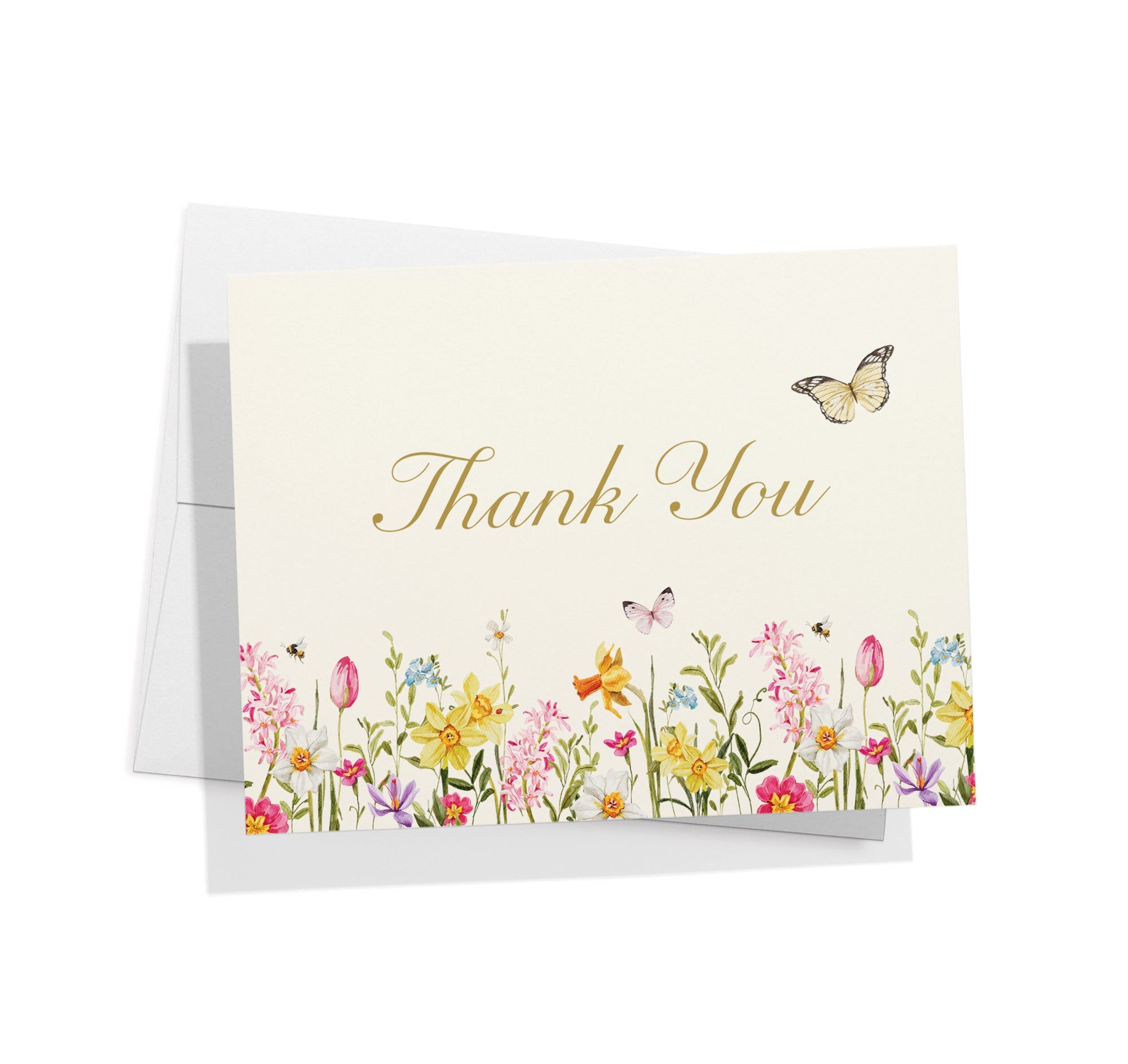 Spring Bloom Floral Thank You Greeting Card Set - Physical - Twigs Paper