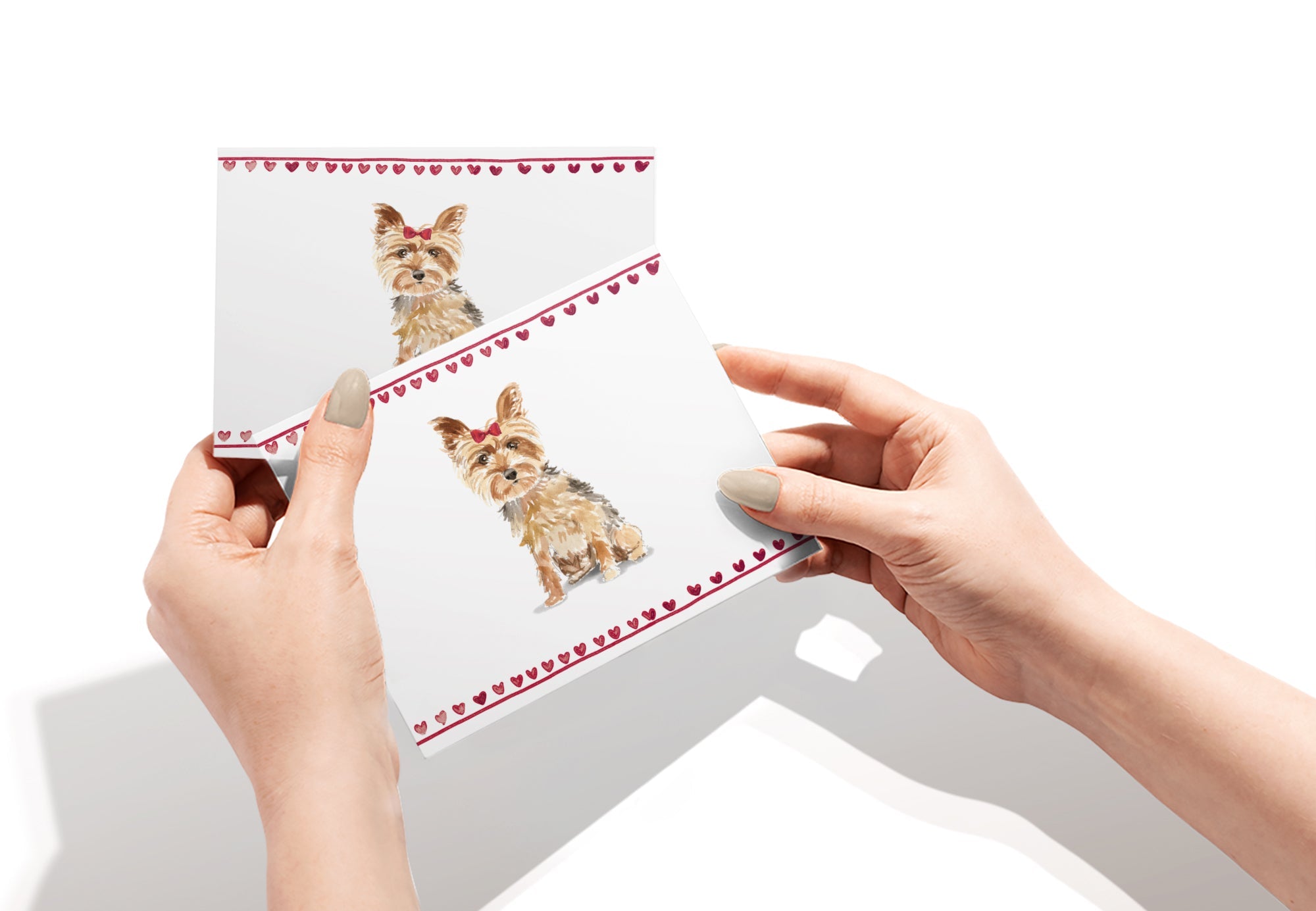 Yorkshire Terrier Watercolor Dog Greeting Cards with Envelopes - Set of 12