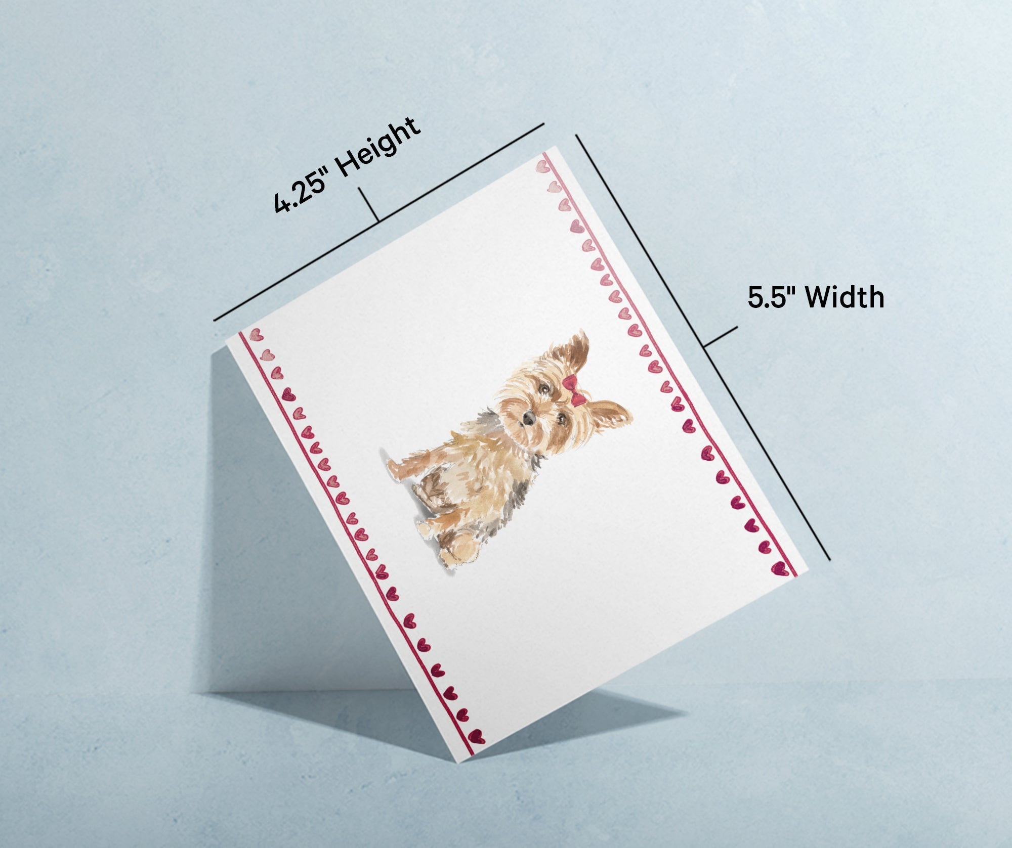 Yorkshire Terrier Watercolor Dog Greeting Cards with Envelopes - Set of 12