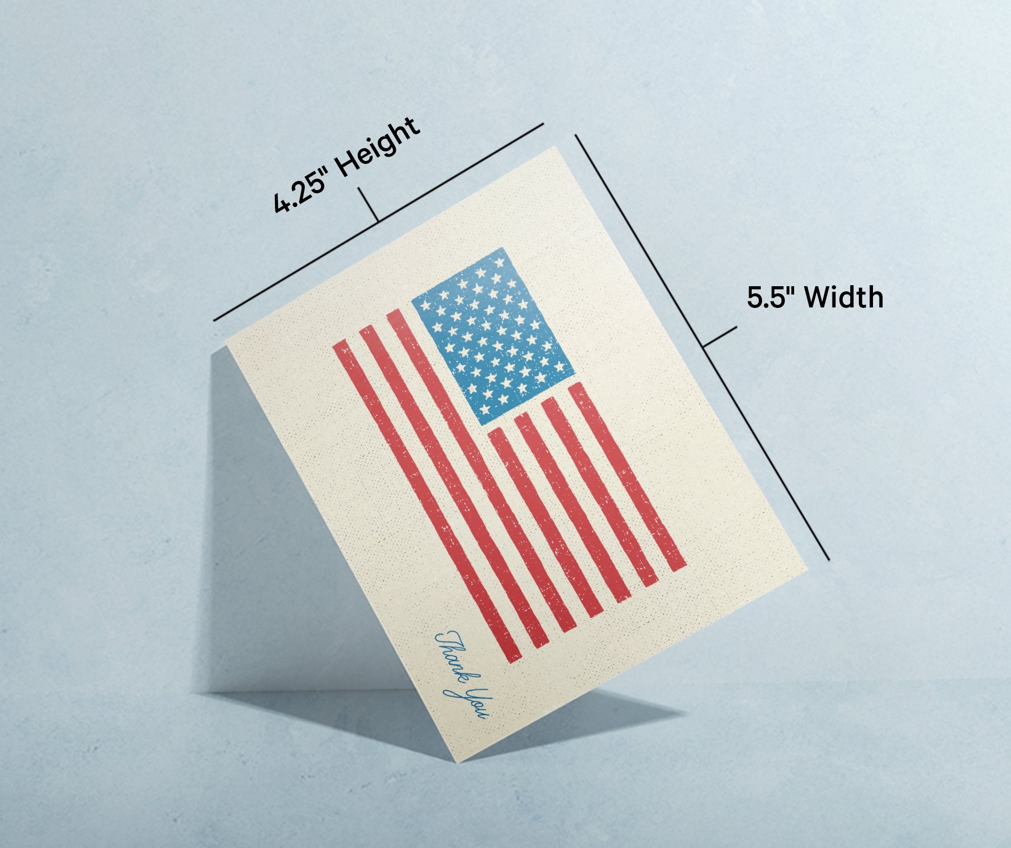 American Salute Patriotic Thank You Cards with Envelopes - Set of 12