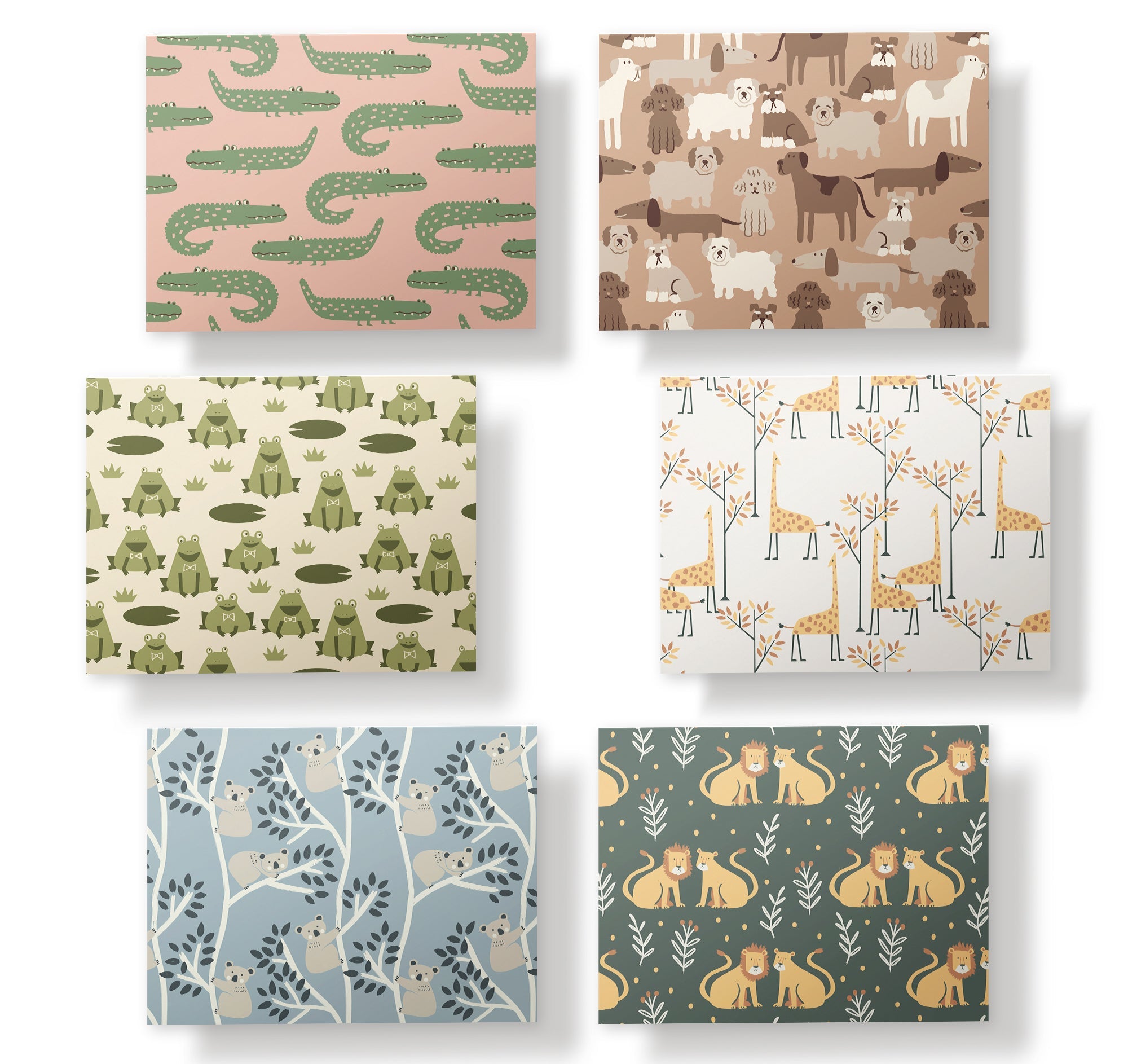 Animal Kingdom Kids Greeting Cards with Envelopes - Set of 12