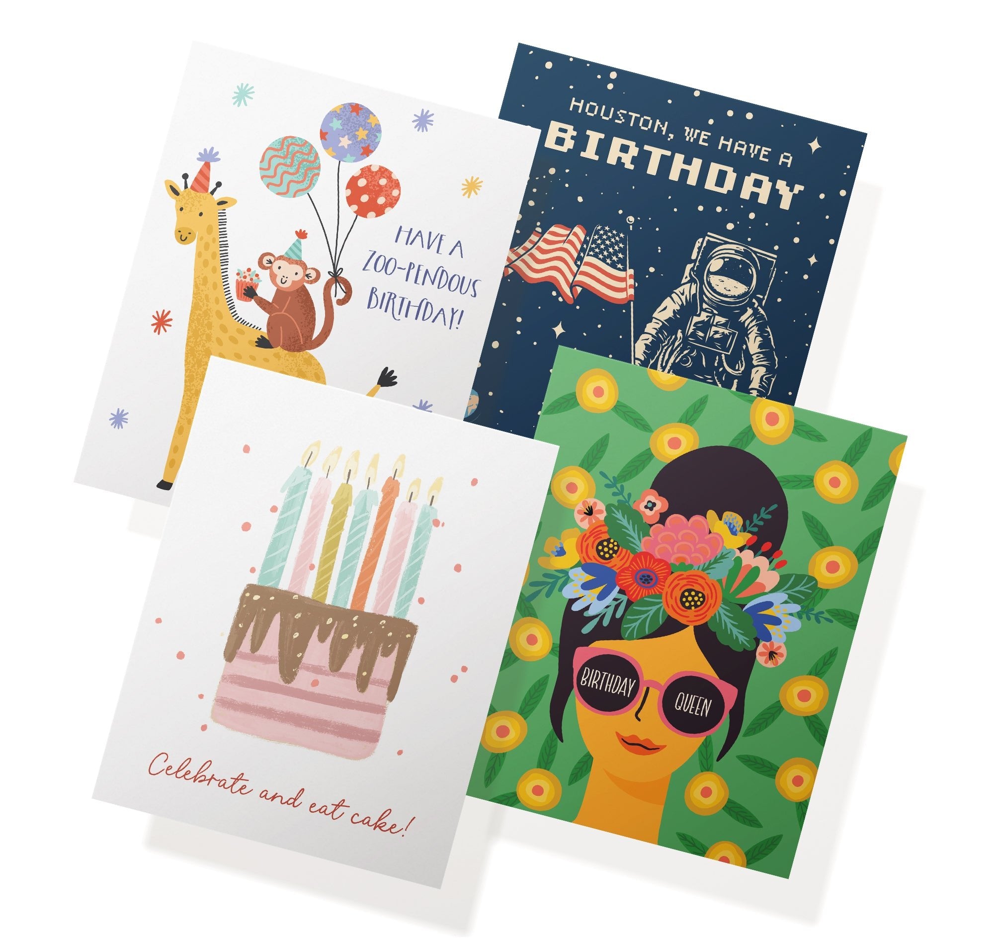 Birthday Bash Funny Birthday Cards with Envelopes - Set of 12