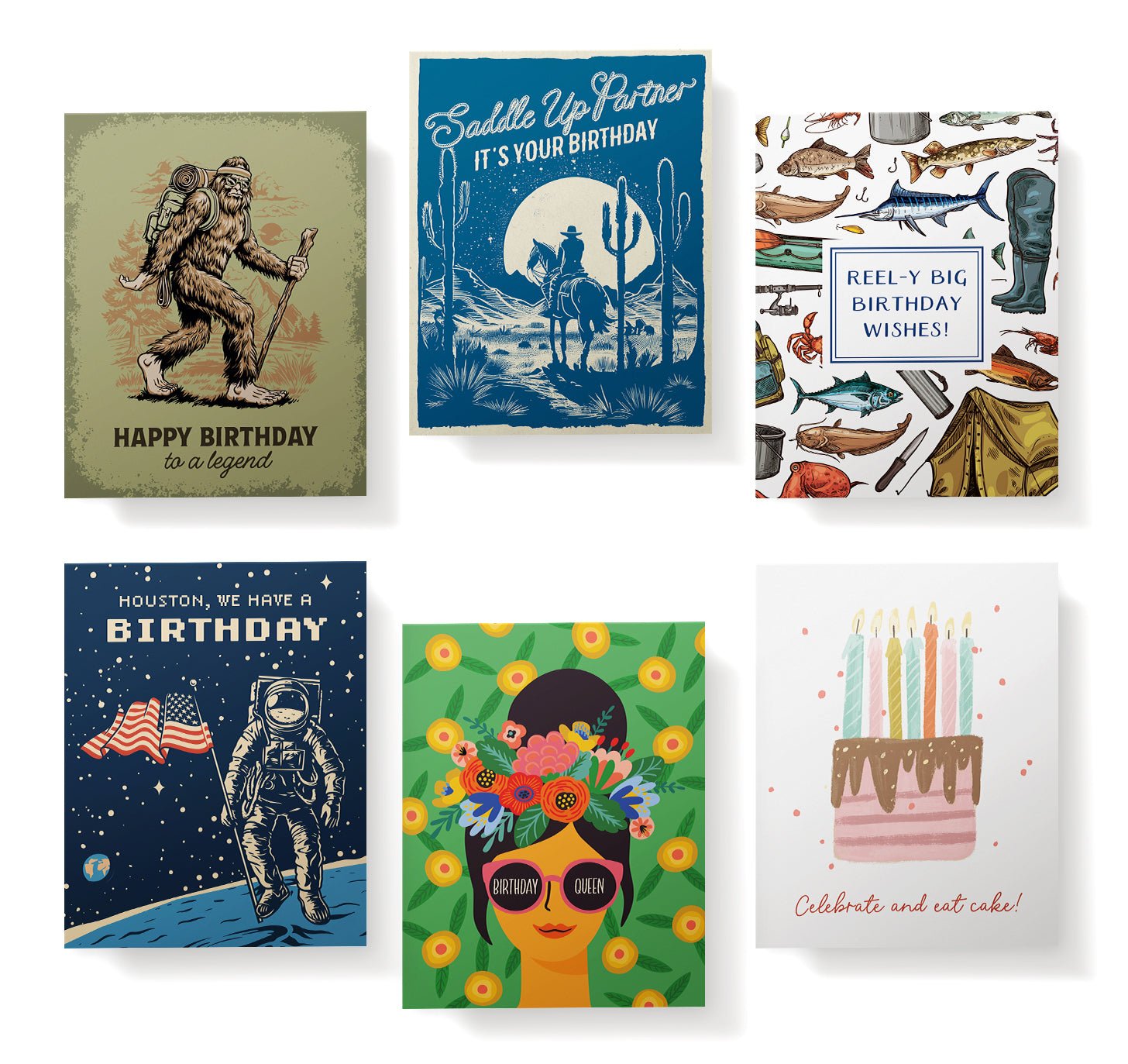 Birthday Bash Funny Birthday Cards with Envelopes - Set of 12