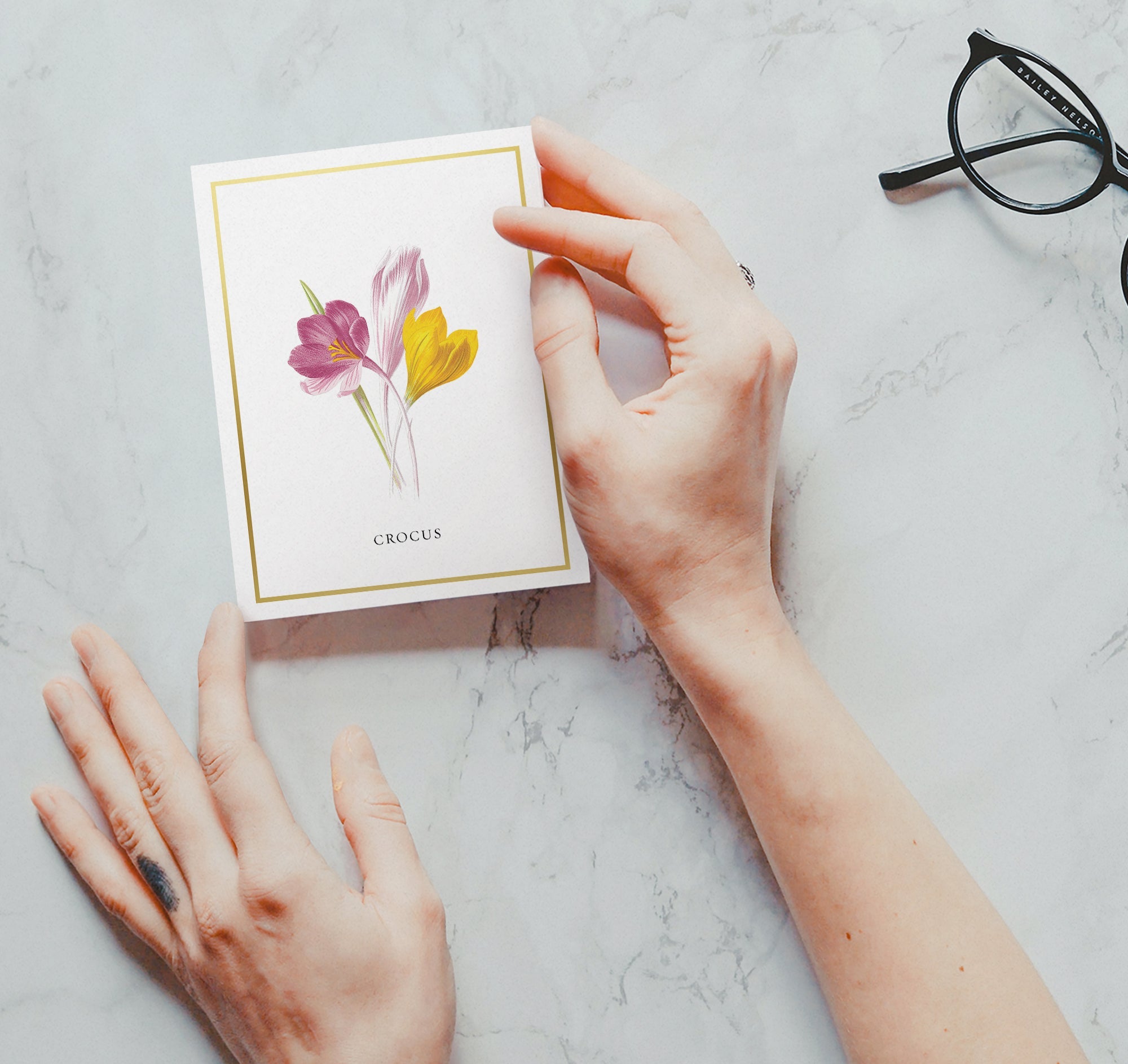 Botanical Beauty Garden Flower Greeting Cards with Envelopes - Set of 12