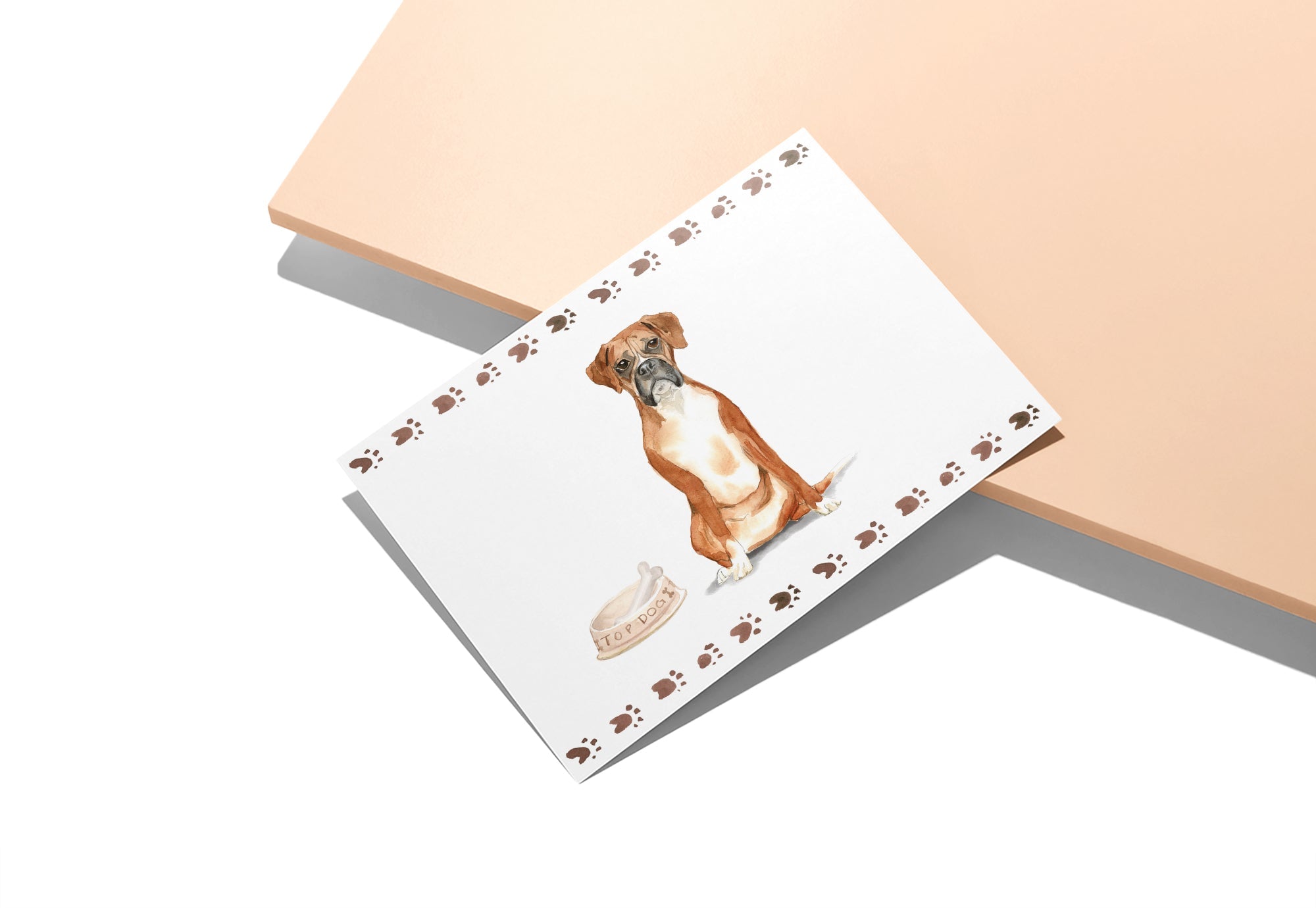Boxer Dog Watercolor Greeting Cards with Envelopes - Set of 12