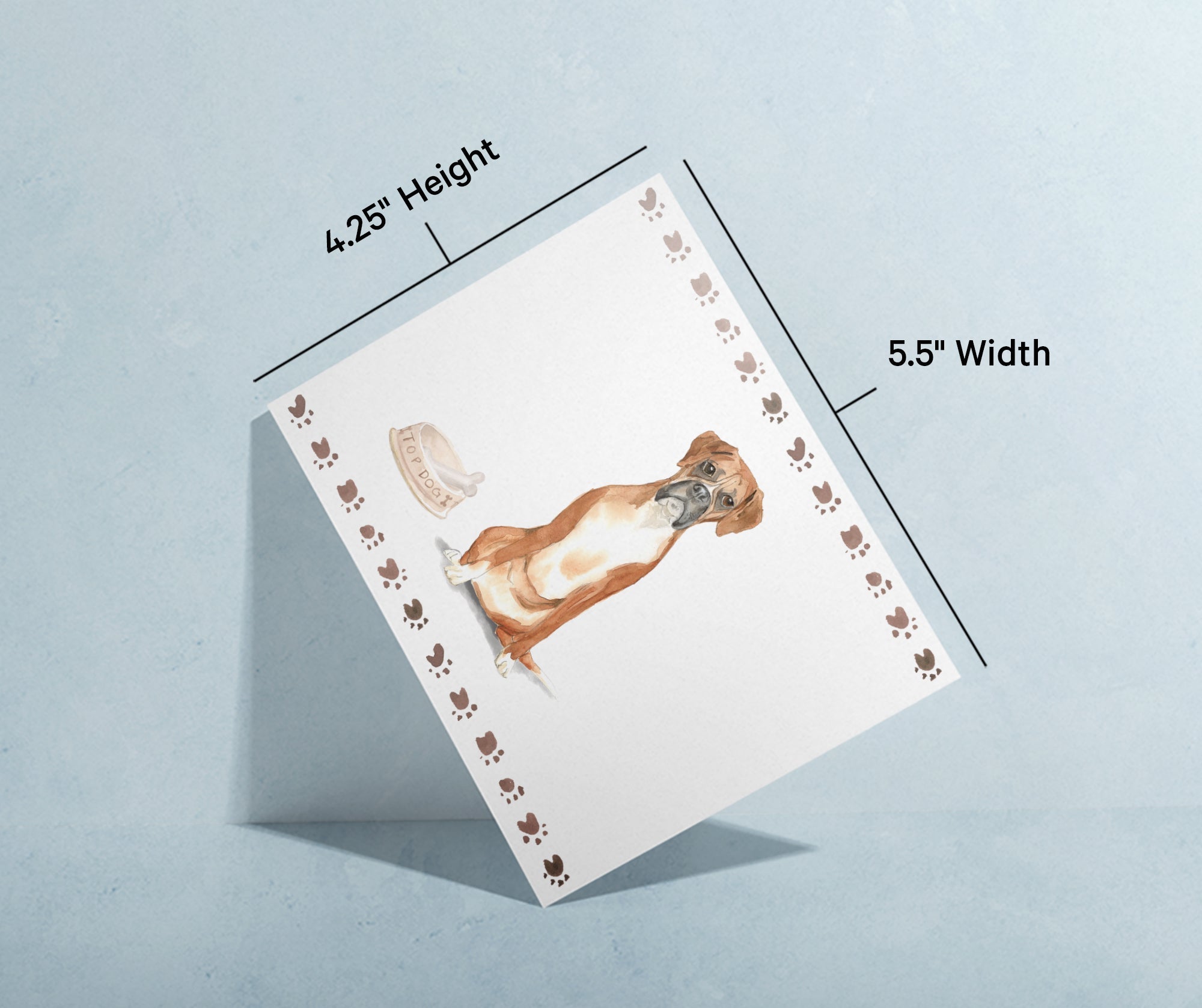 Boxer Dog Watercolor Greeting Cards with Envelopes - Set of 12