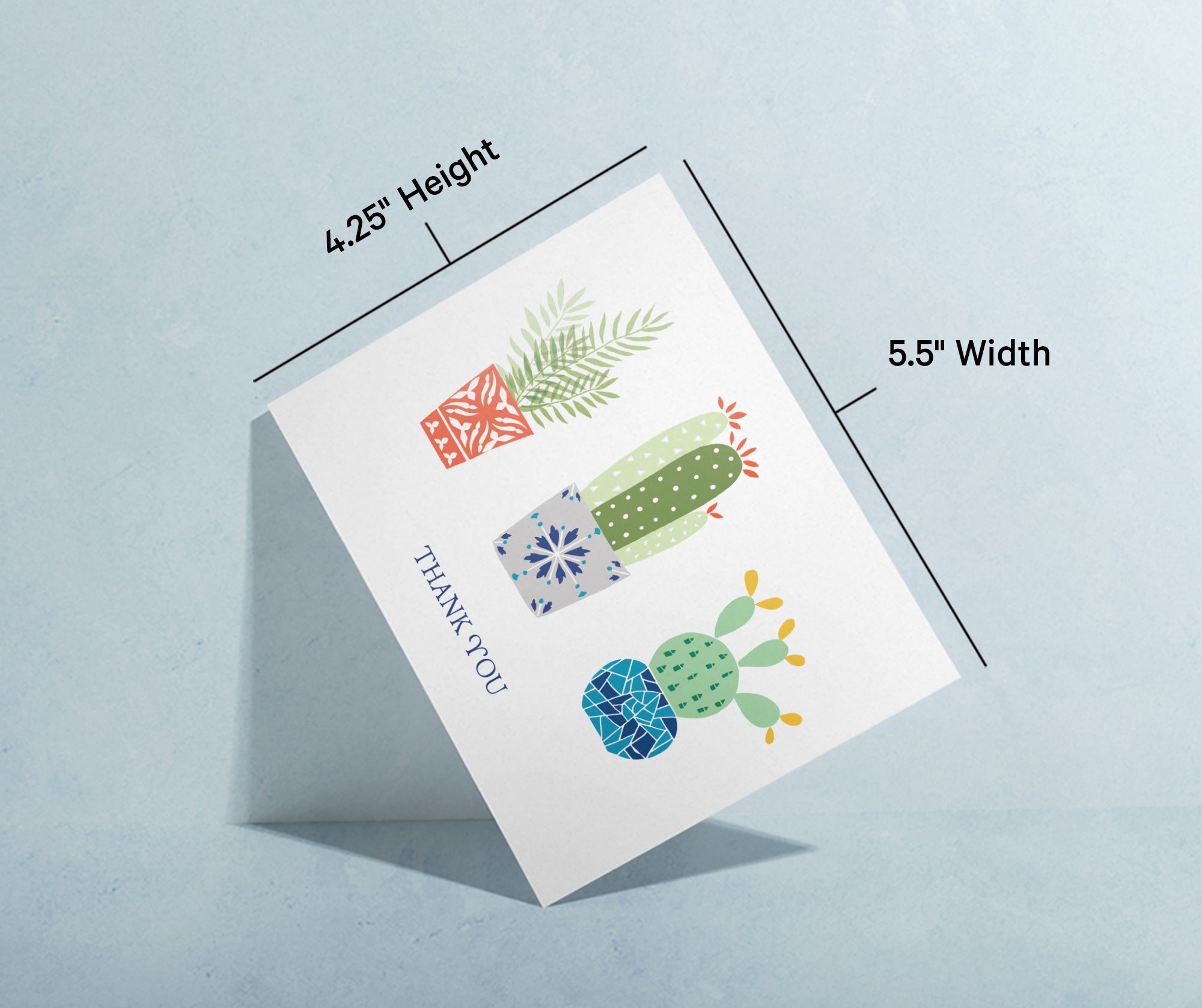 Desert Blooms Succulent Thank You Cards with Envelopes - Set of 12