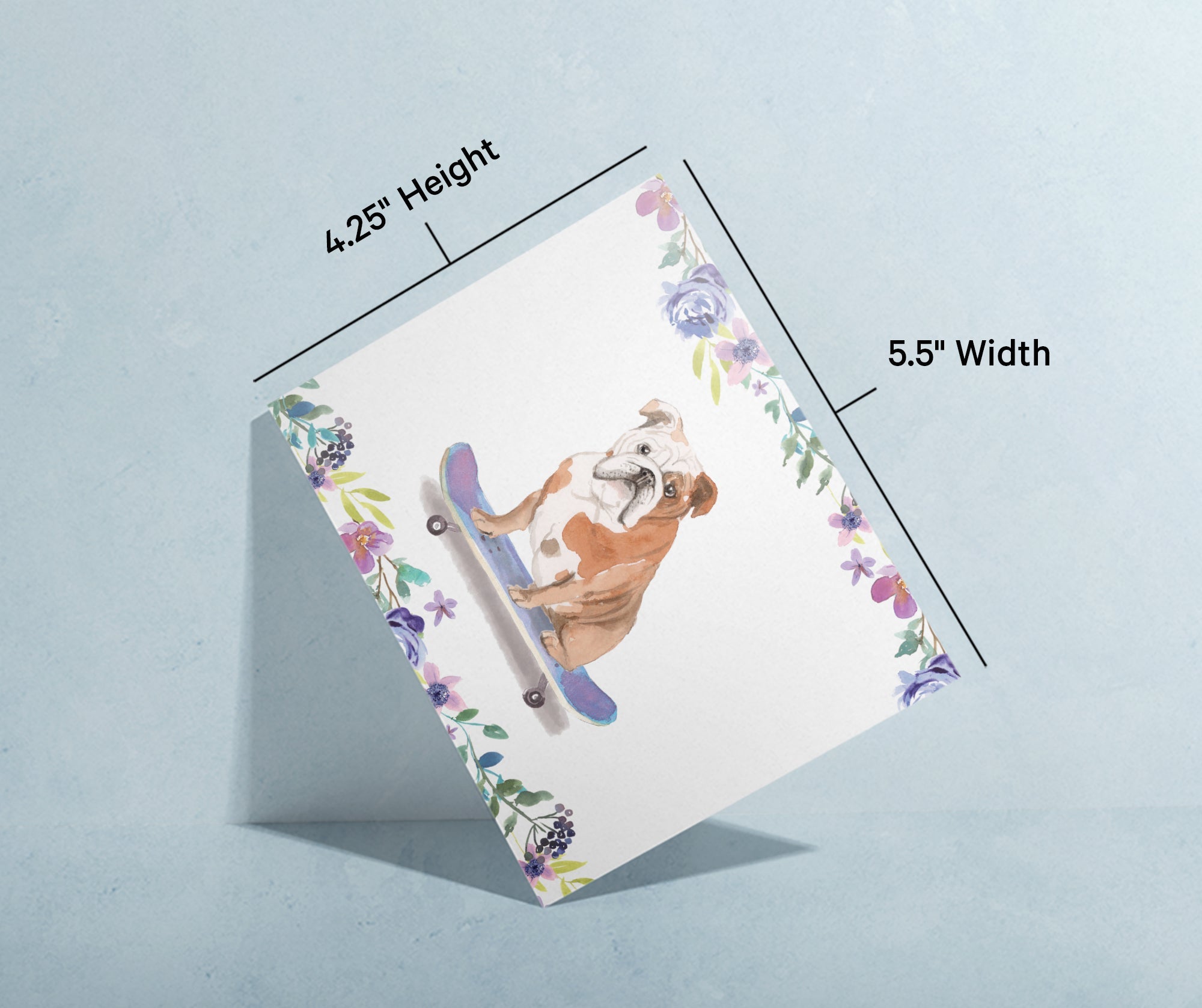 English Bulldog Watercolor Dog Greeting Cards with Envelopes - Set of 12