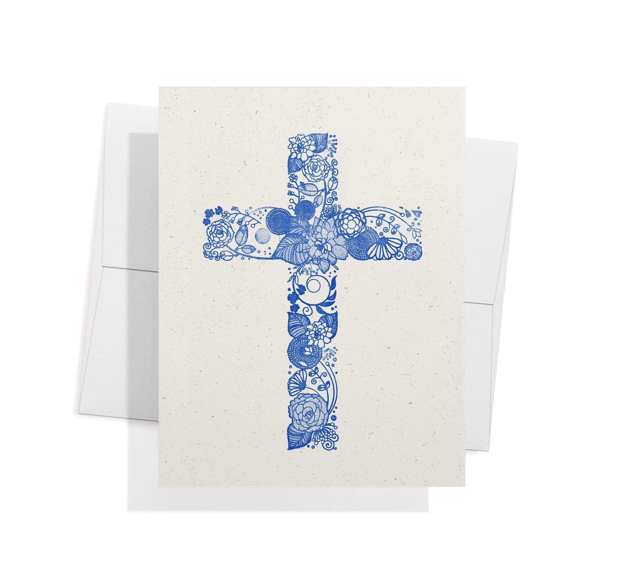 Faithful Blooms Christian Cross Note Cards with Envelopes - Set of 12