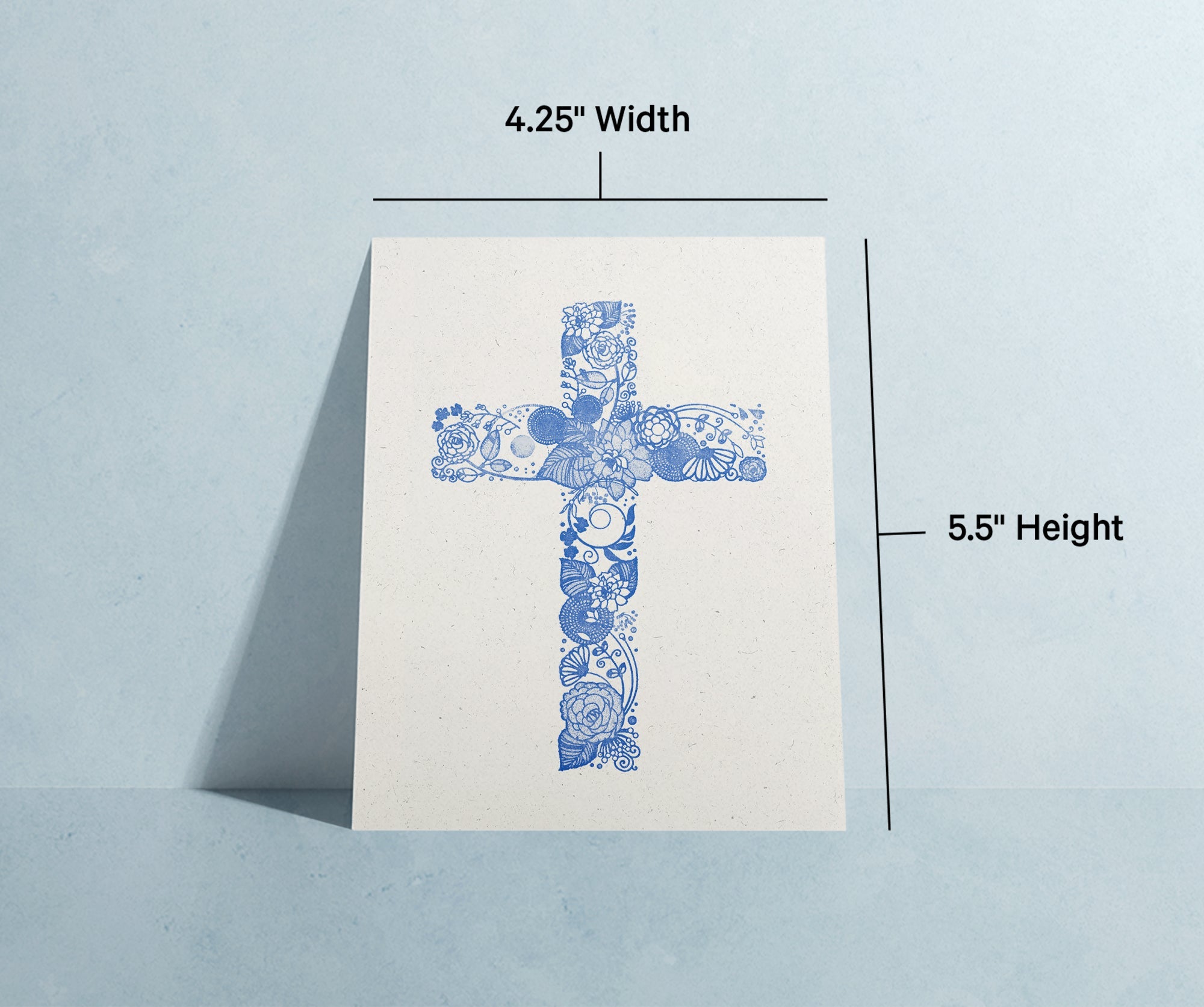 Faithful Blooms Christian Cross Note Cards with Envelopes - Set of 12