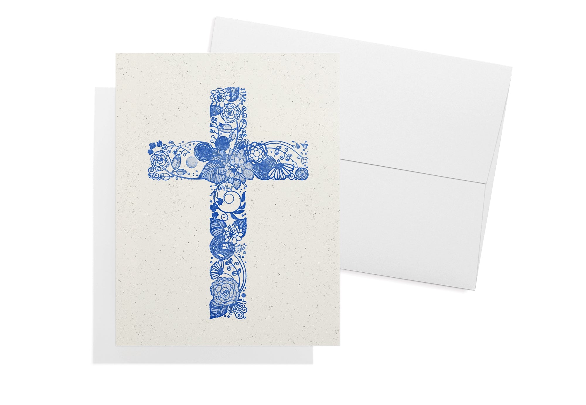 Faithful Blooms Christian Cross Note Cards with Envelopes - Set of 12