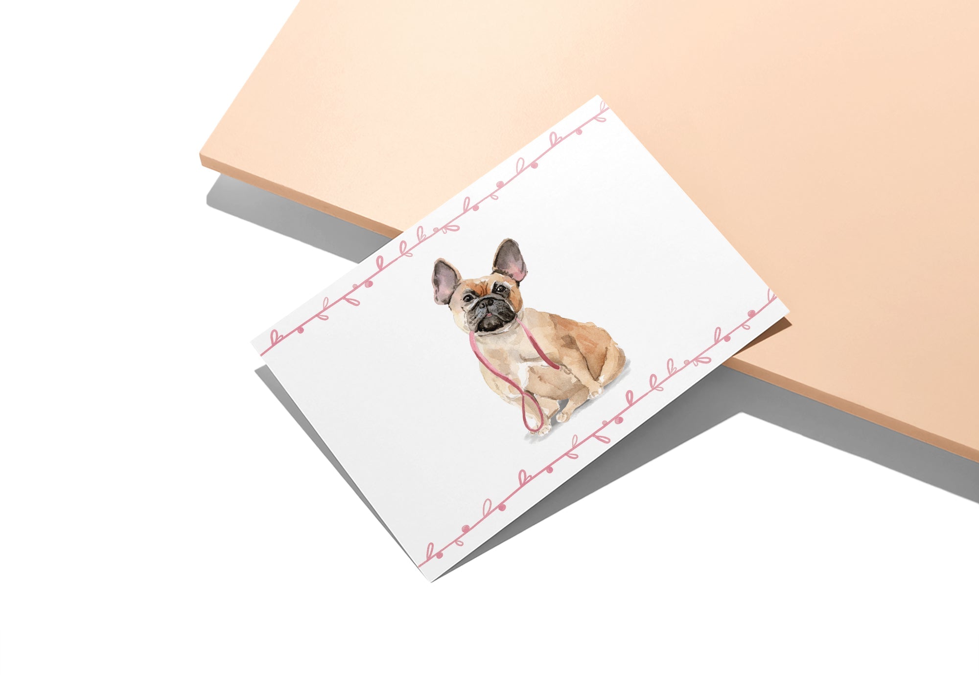 French Bulldog Watercolor Dog Greeting Cards with Envelopes - Set of 12