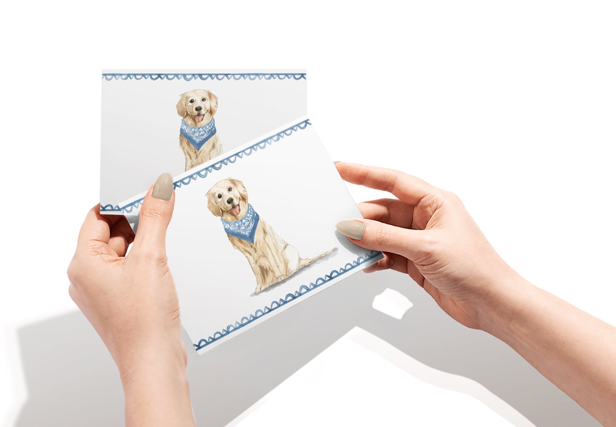 Golden Retriever Watercolor Dog Greeting Cards with Envelopes - Set of 12