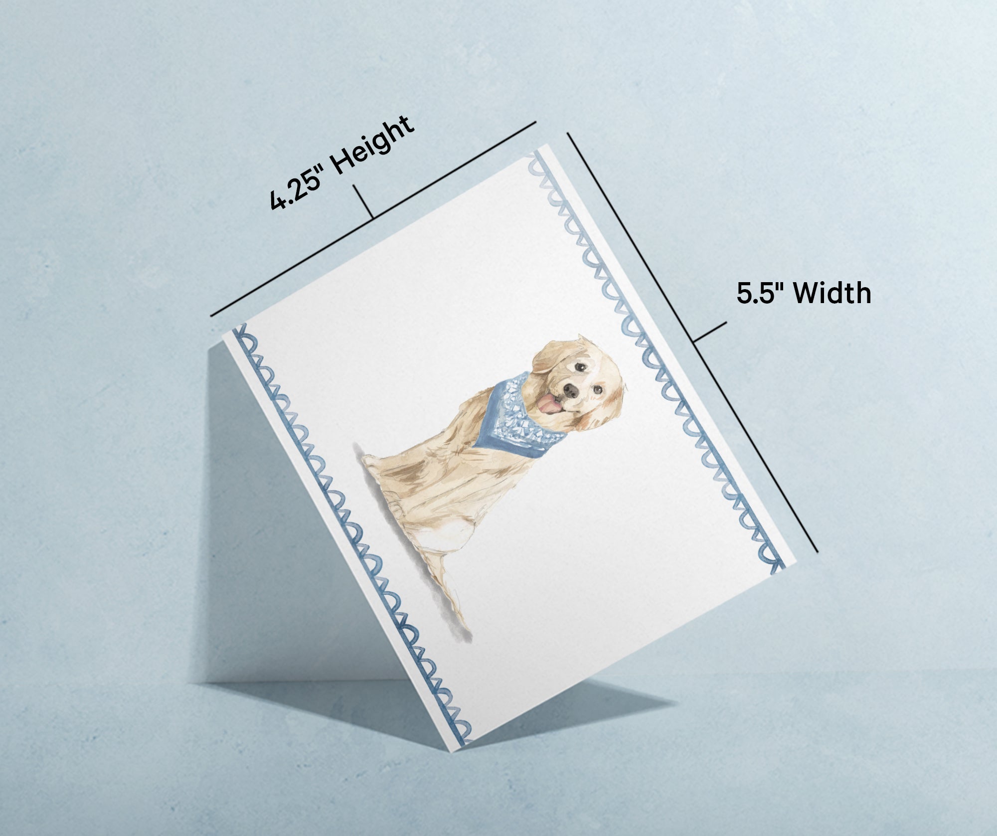 Golden Retriever Watercolor Dog Greeting Cards with Envelopes - Set of 12
