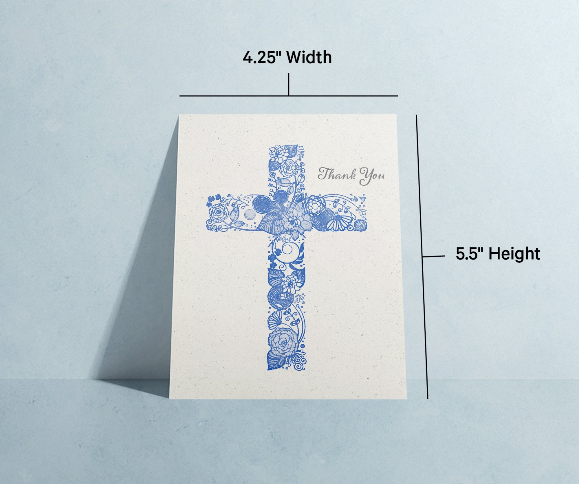 Gratitude in Faith Christian Cross Thank You Cards with Envelopes - Set of 12