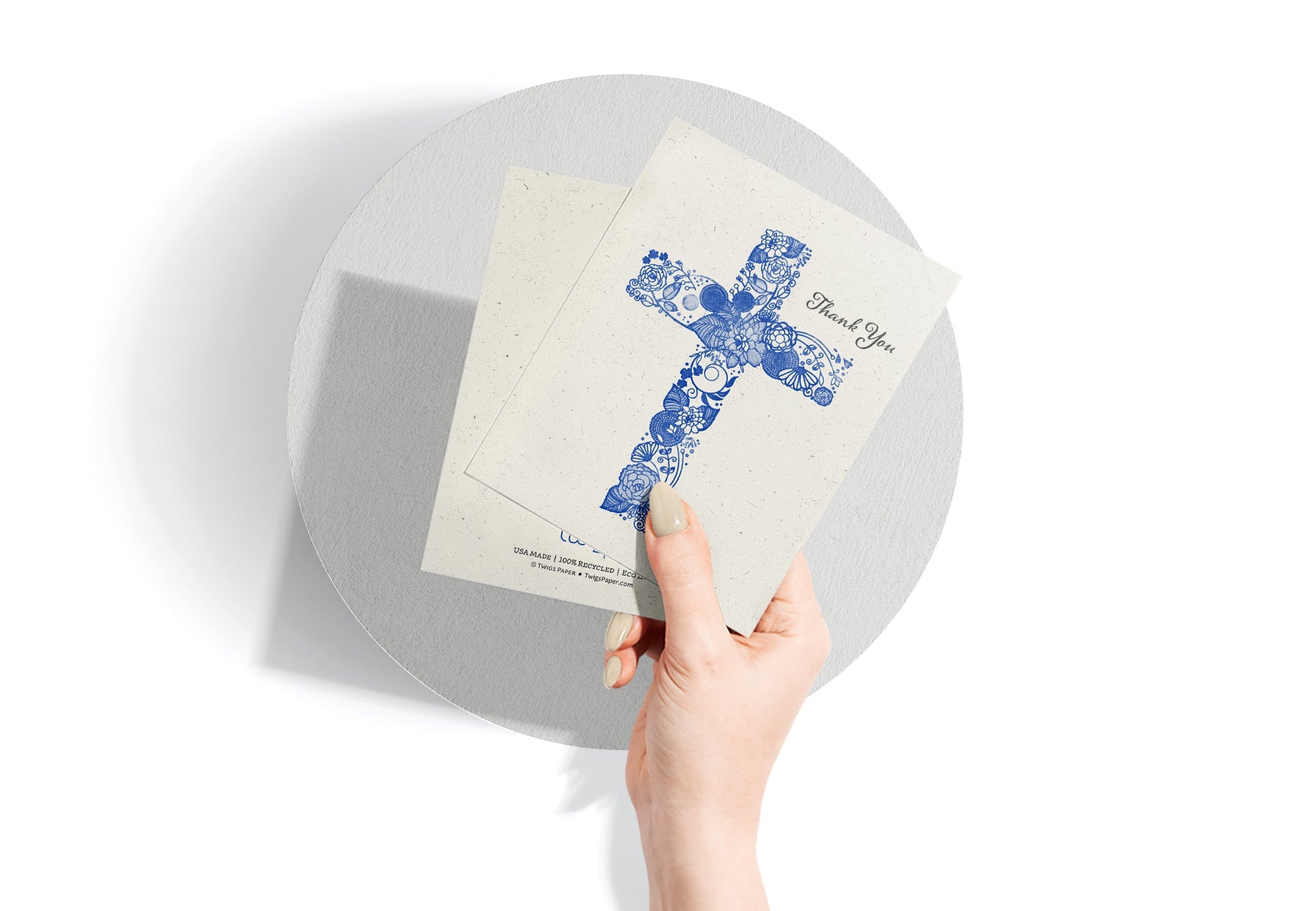 Gratitude in Faith Christian Cross Thank You Cards with Envelopes - Set of 12