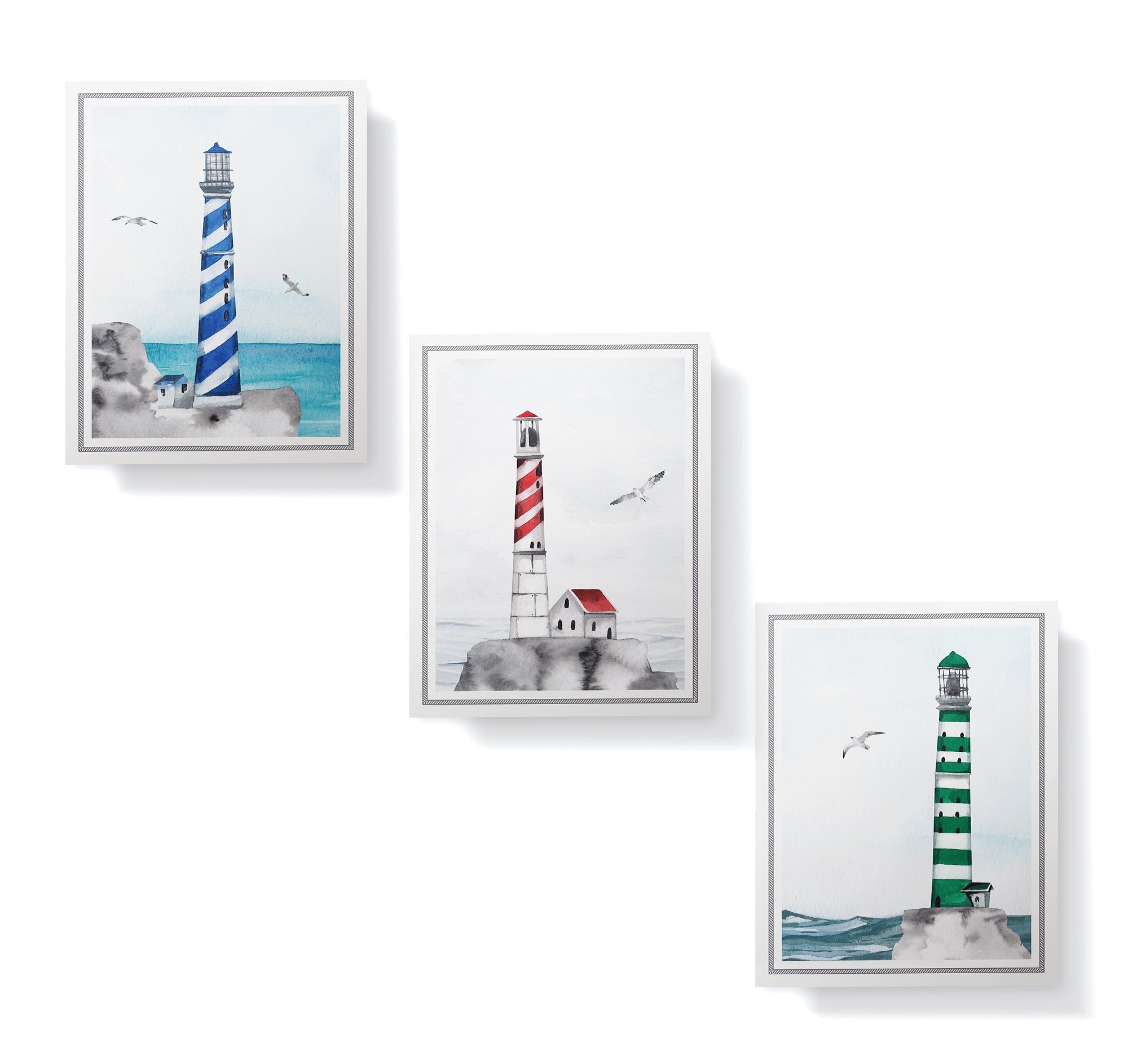 Guiding Lights Lighthouse Sympathy Cards with Envelopes - Set of 12