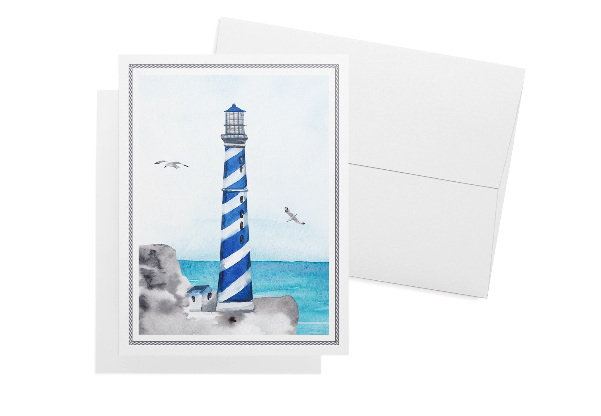 Guiding Lights Lighthouse Sympathy Cards with Envelopes - Set of 12