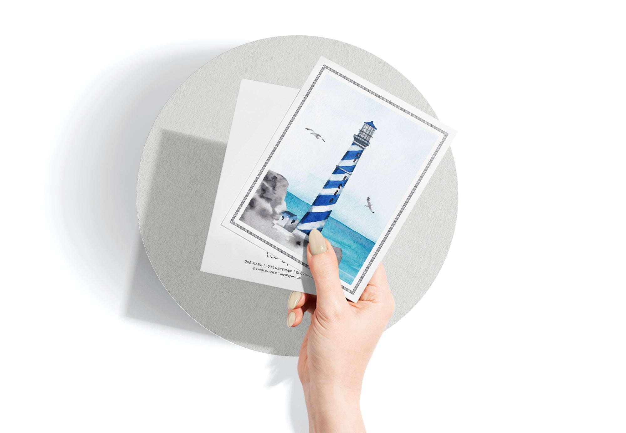 Guiding Lights Lighthouse Sympathy Cards with Envelopes - Set of 12