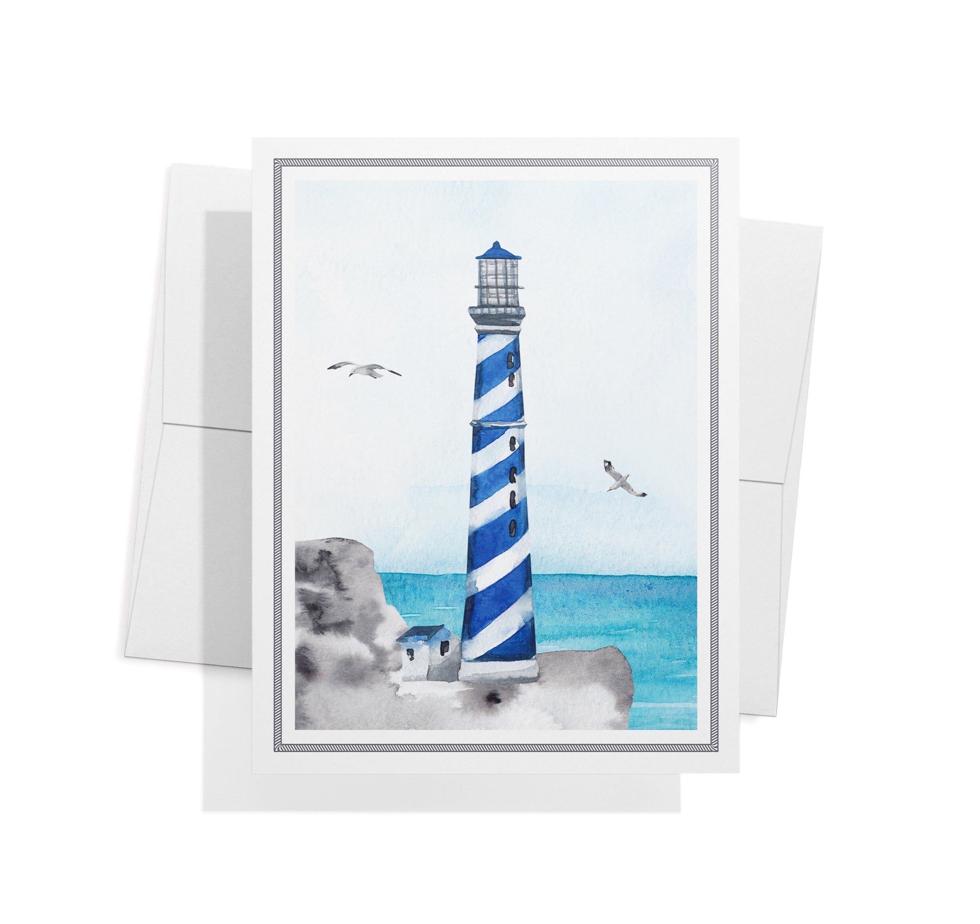 Guiding Lights Lighthouse Sympathy Cards with Envelopes - Set of 12