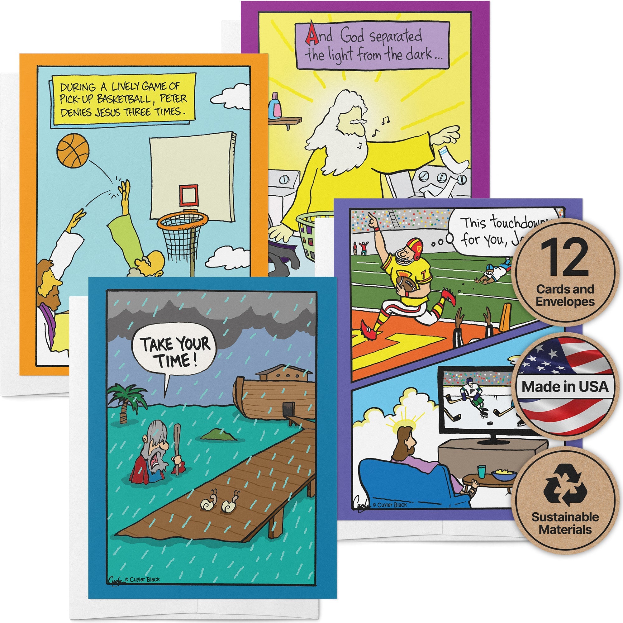 Inherit The Mirth Funny Christmas Cards with Envelopes - Set of 12