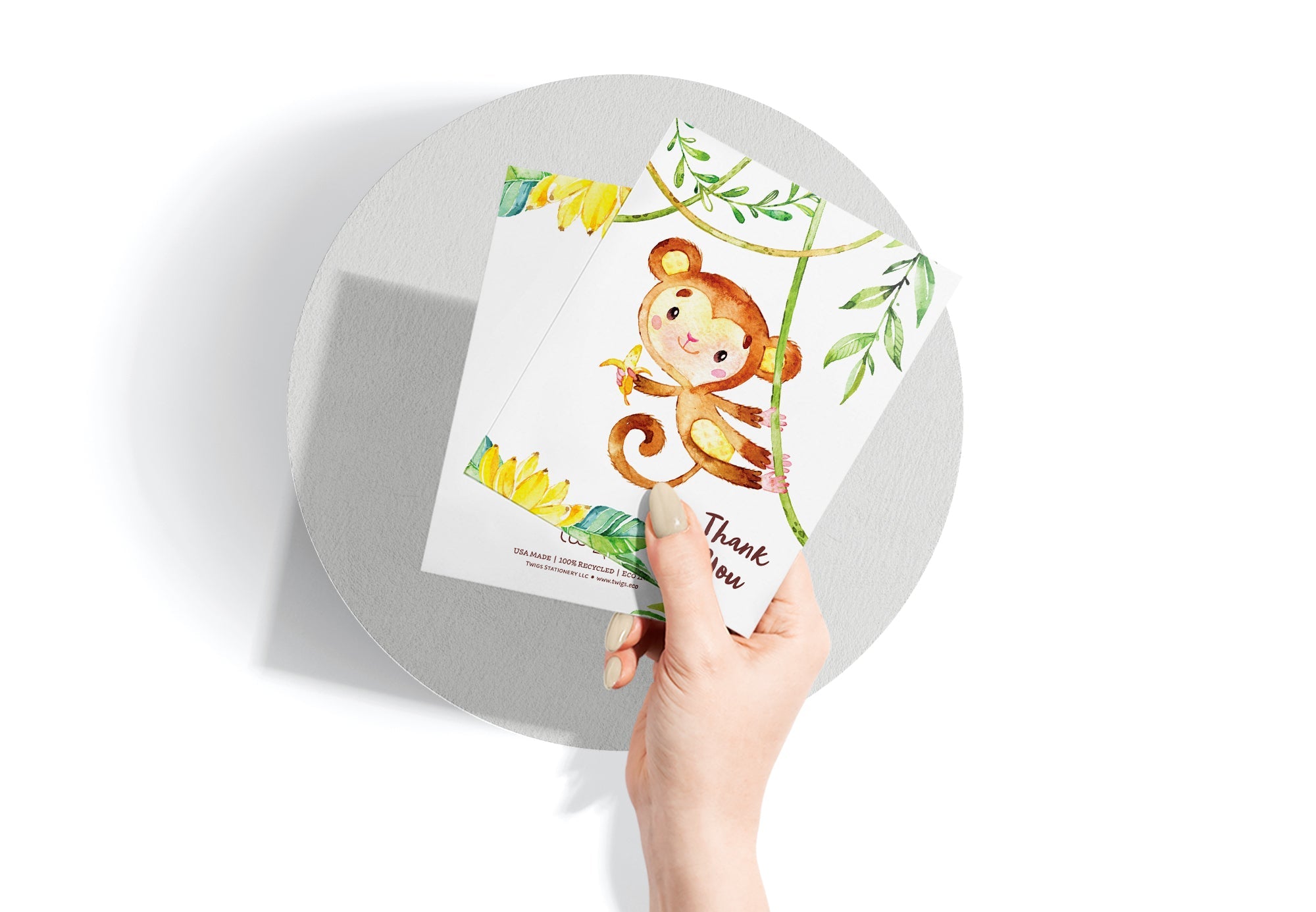 Jungle Jubilee Baby Shower Thank You Cards with Envelopes - Set of 12