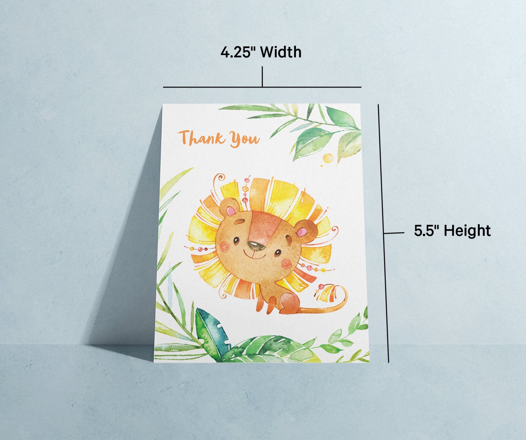 Jungle Jubilee Baby Shower Thank You Cards with Envelopes - Set of 12