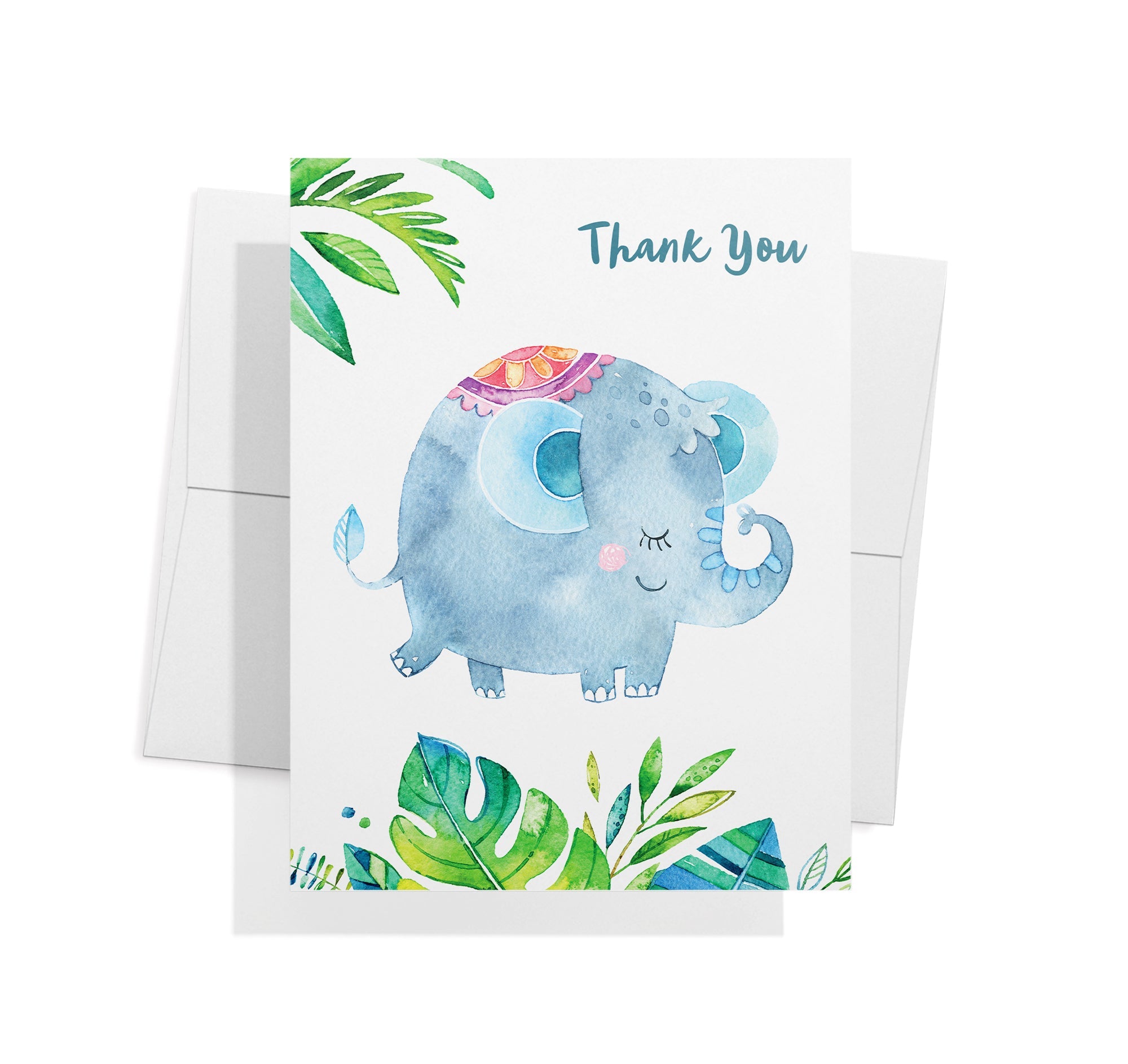 Jungle Jubilee Baby Shower Thank You Cards with Envelopes - Set of 12