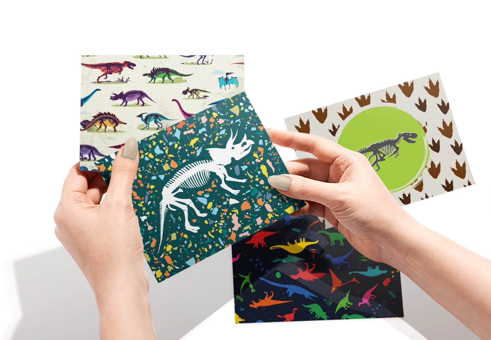Jurassic Joy Dinosaur Greeting Cards for Kids with Envelopes - Set of 12